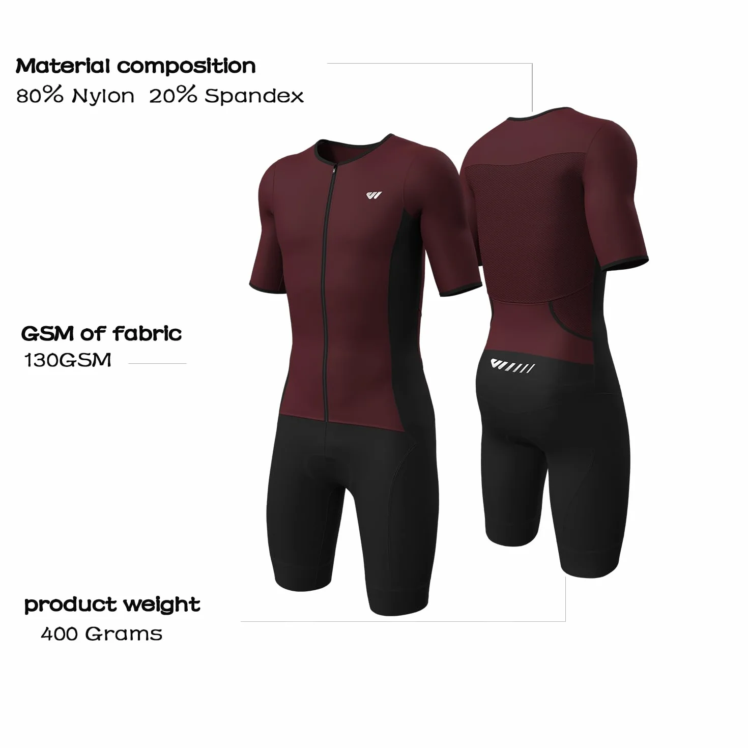 Lo.gas Trisuit Uomo Triathlon Tuta a Maniche Corte Traspirante Asciugatura Rapida