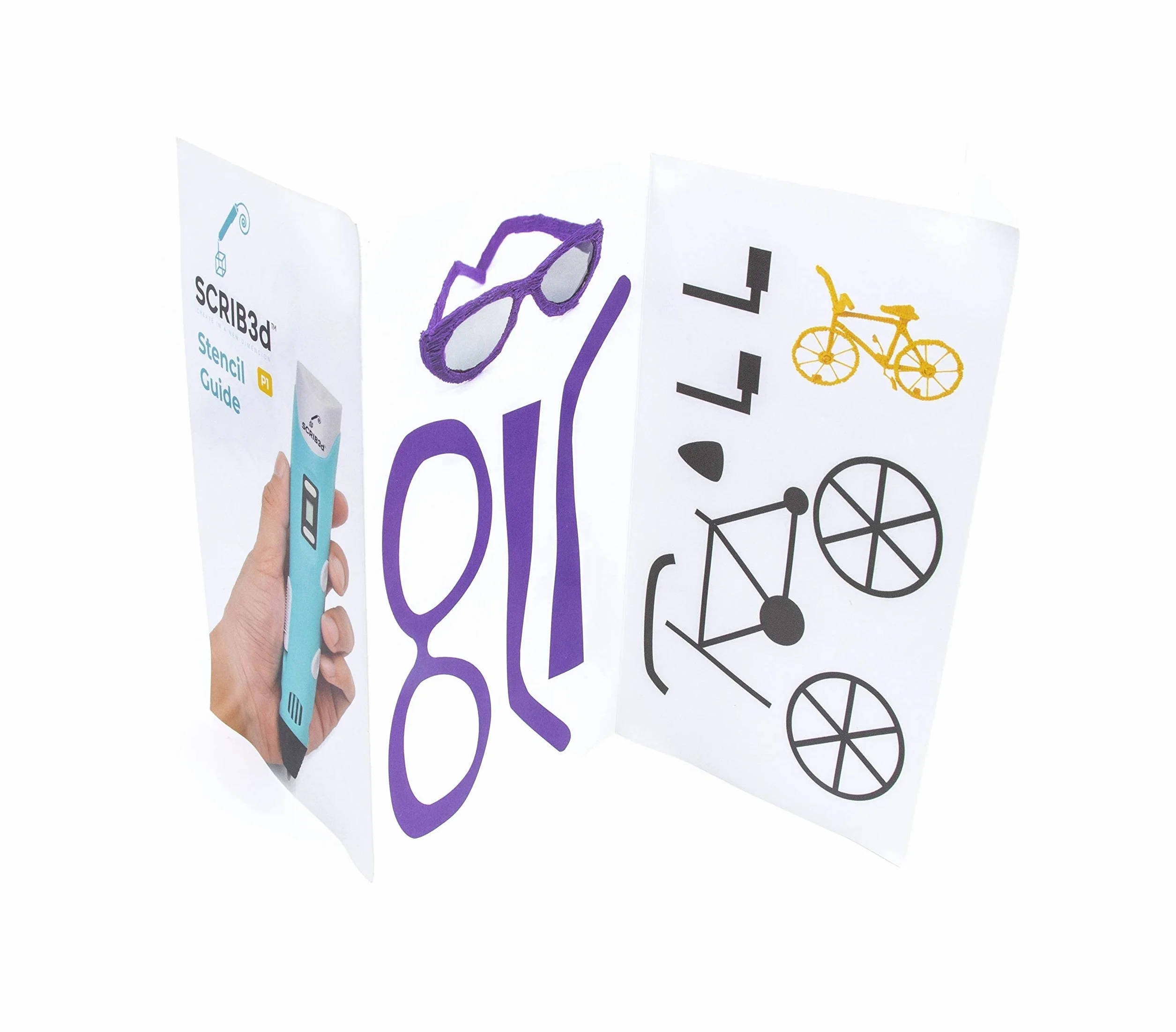 SCRIB3D P1 Penna 3D con Display, 3 Colori Filamento PLA, Stencil e Guida