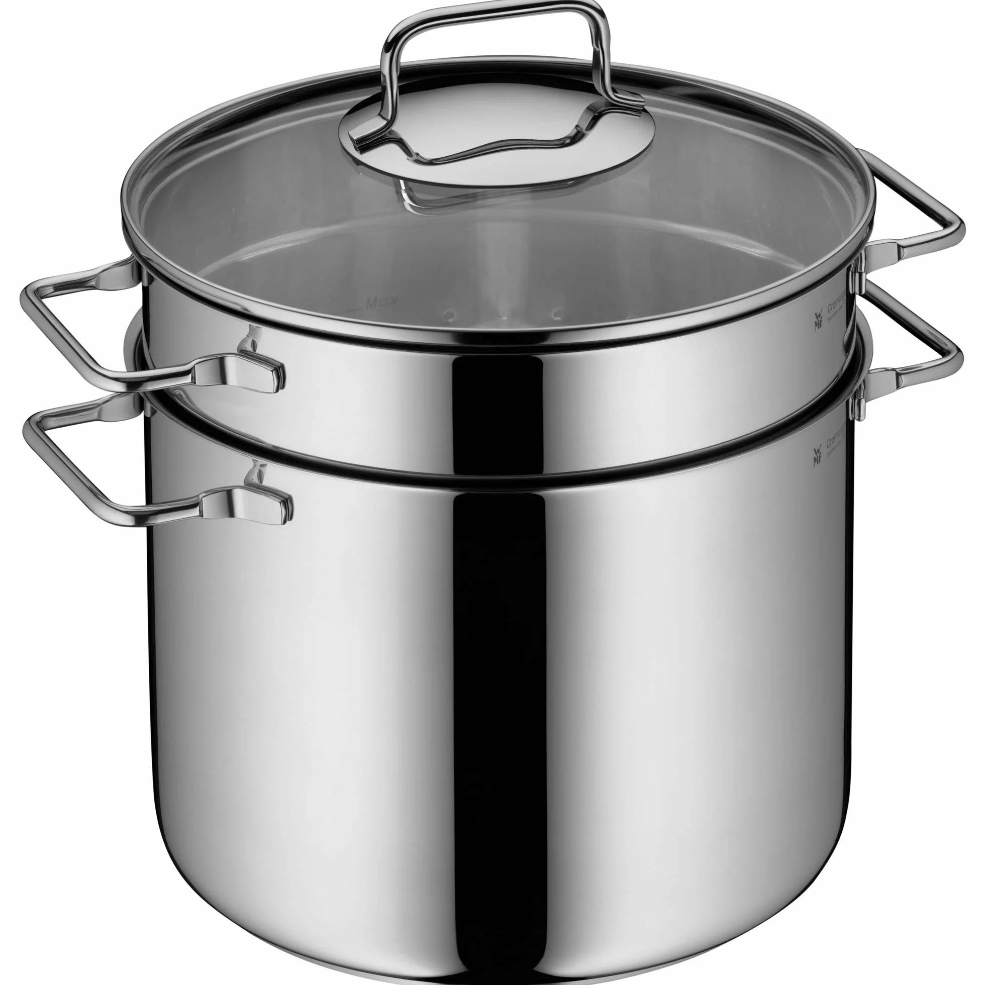 WMF 724919990 Pentola per Pasta con Inserto Scolapaste, Acciaio Inossidabile, Argento