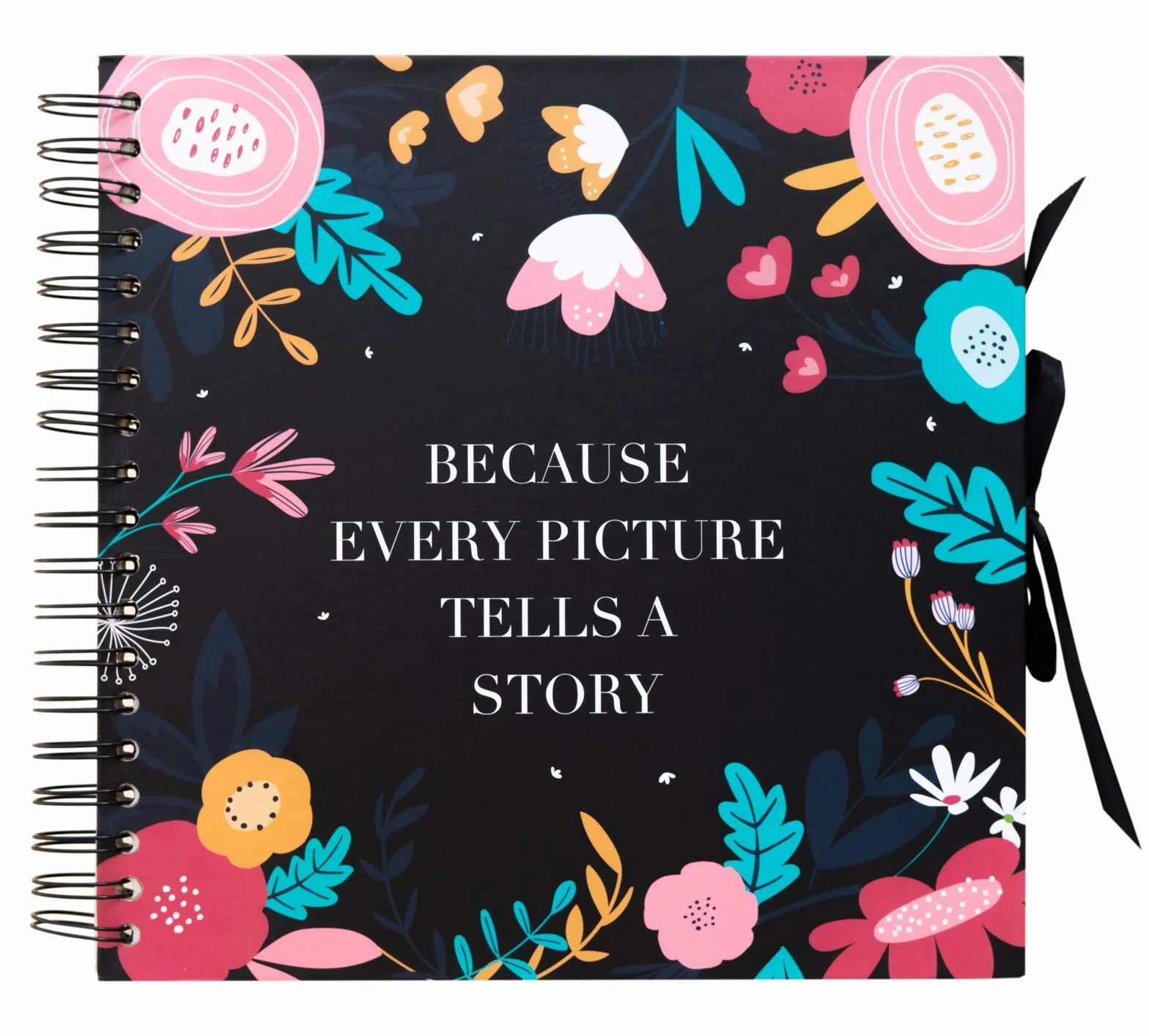 Grupo Erik Album Fotografico Scrapbook Blummen - Album Fotografico Personalizzabile 26x26 cm Spirale, 40 Pagine Bianche per Incollare e Scrivere, con Copertina Rigida
