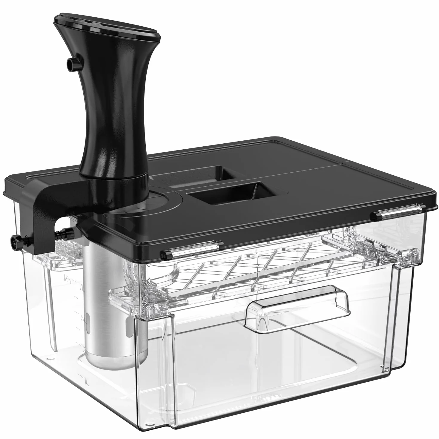 Sous Vide Contenitore 11L con Coperchio e Rastrelliera Policarbonato Trasparente Senza BPA