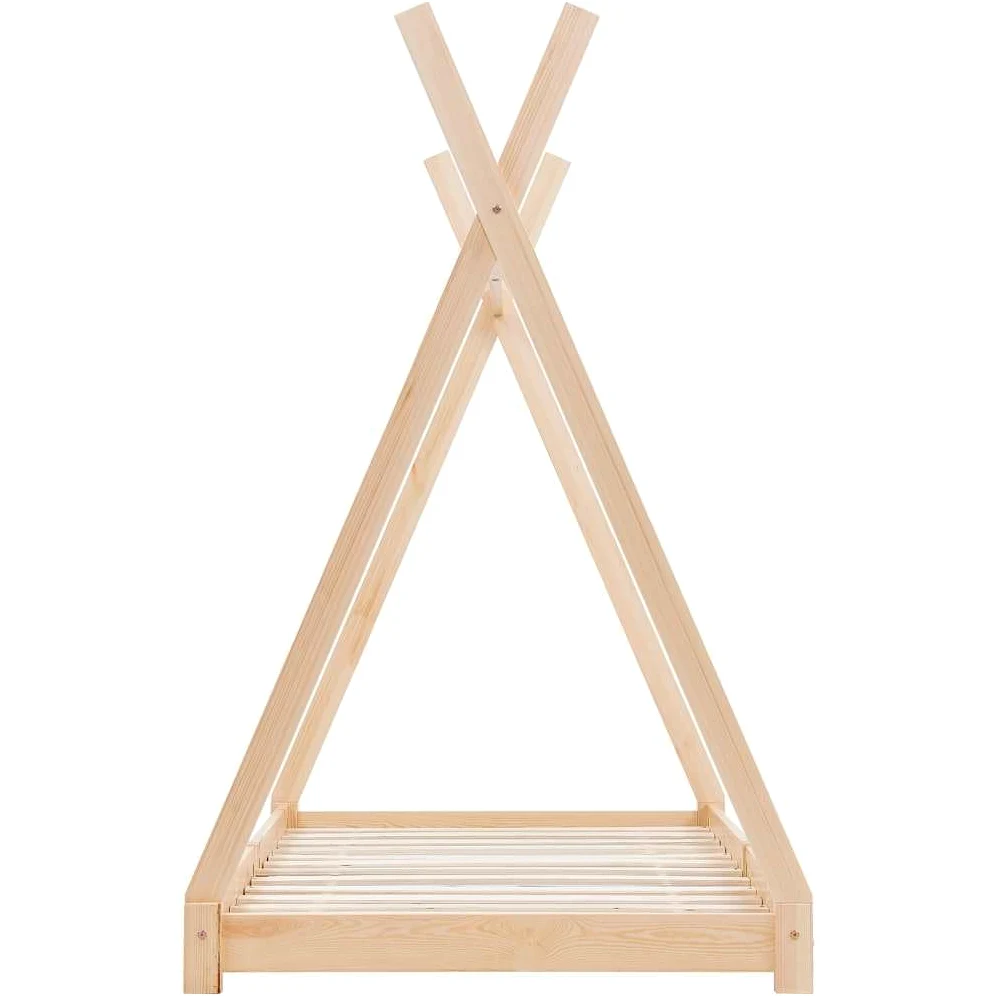 Telaio per letto per bambini in legno massello di pino, 80 x 160 cm, con rete a doghe, stabile lettino con design a casetta da gioco, adatto per bambini, con spazio portaoggetti