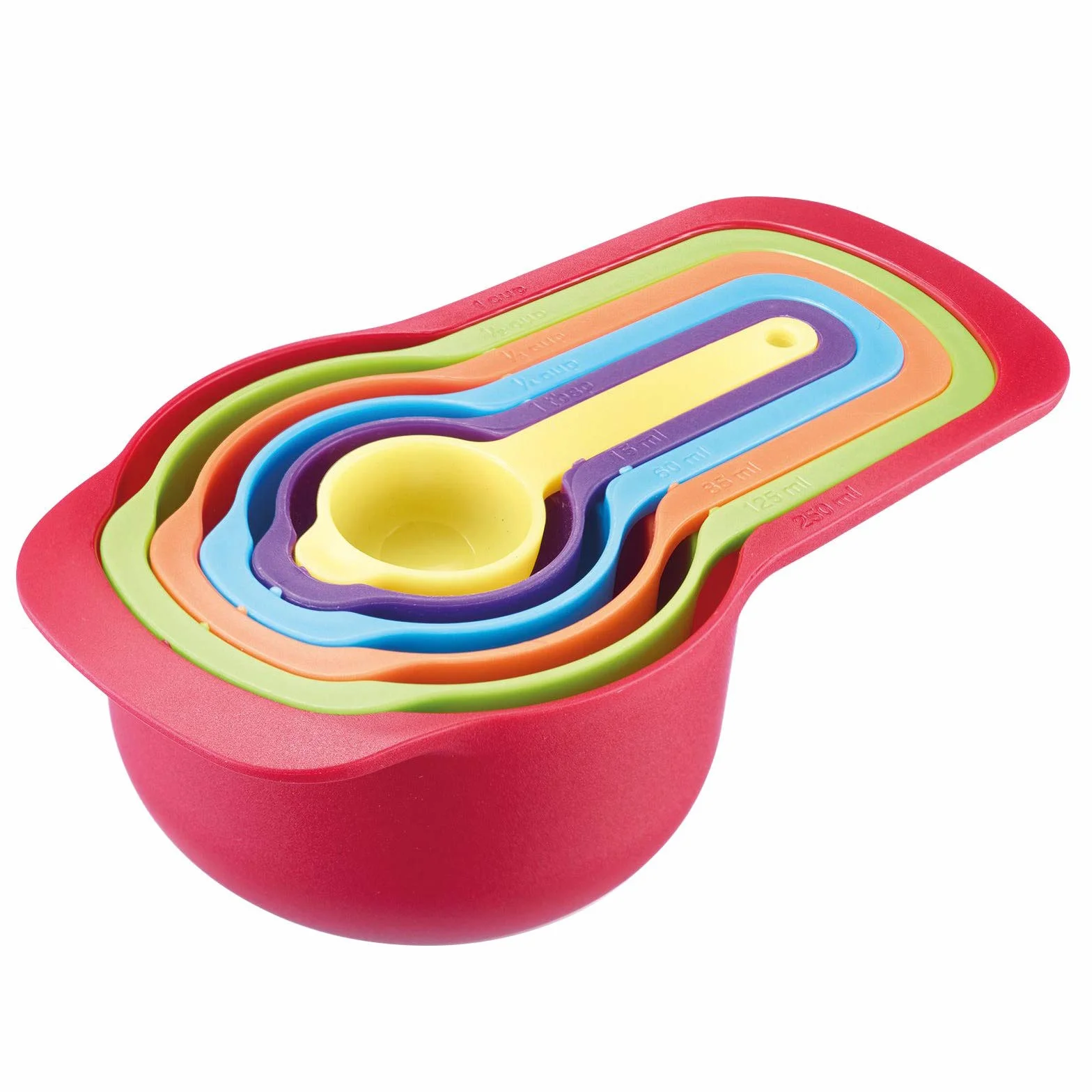 Westmark Set di 6 misurini, Dosi: 7,5/15/60/85/125/250 ml, Plastica, Senza BPA, Matroschka, Vari colori, 30582270