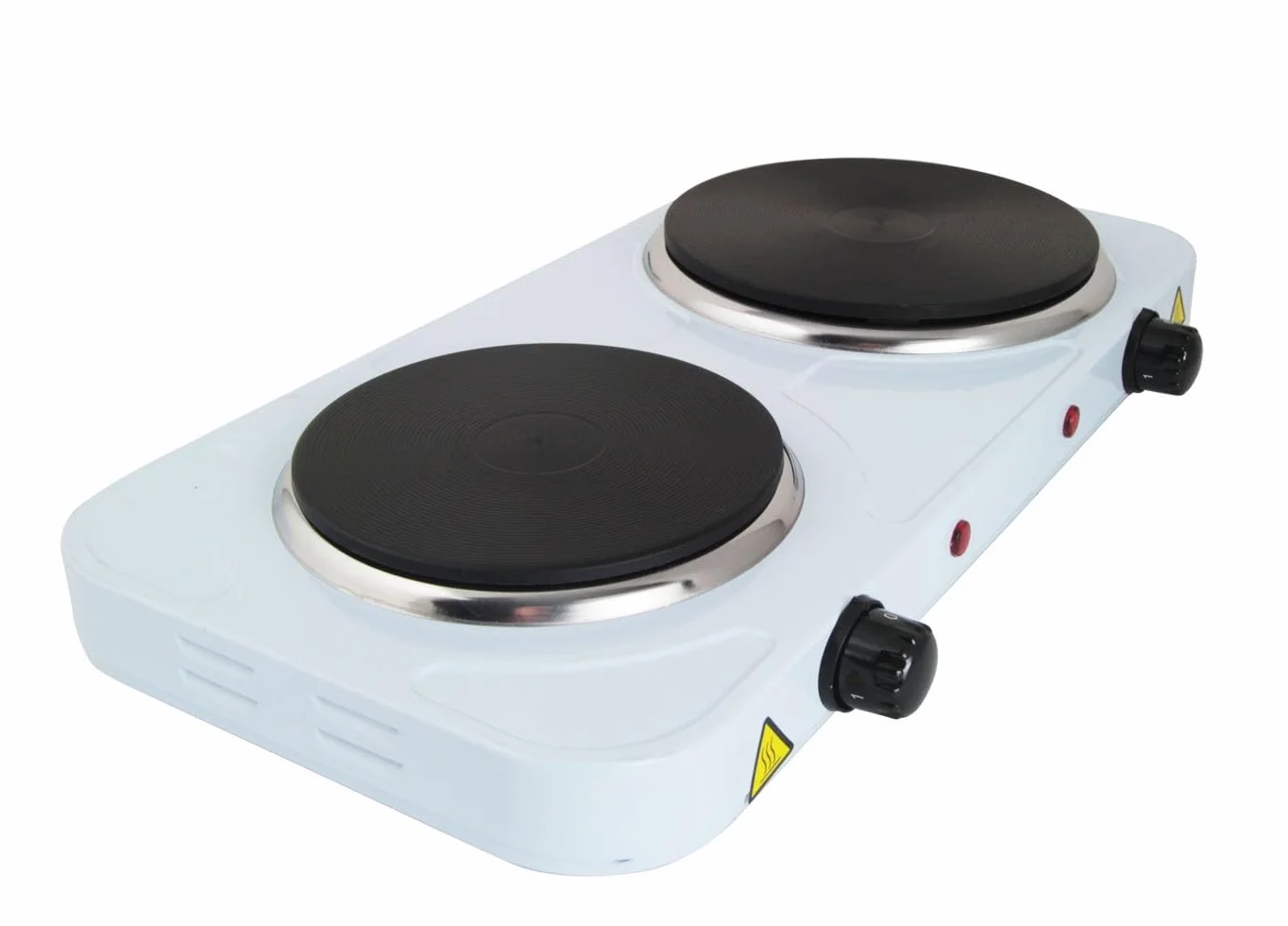 Fornello Elettrico Da Campeggio, Fornello Elettrico 2 Piastre, 2500W, Doppia Piastra: 1000W + 1500W, Riscaldamento Rapido, Regolazione di Temperatura, Design Compatto e Portatile