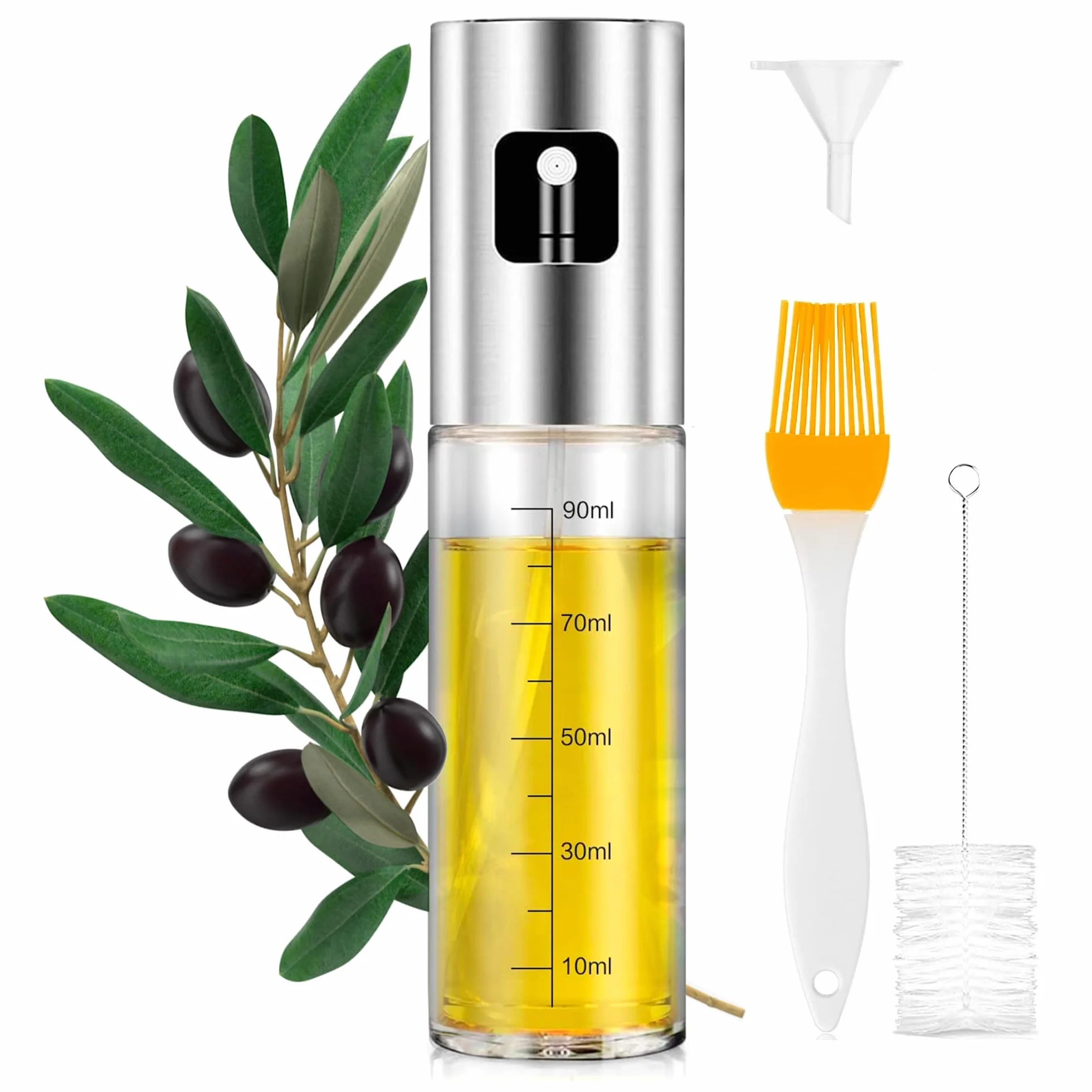 PORTENTUM Spruzzatore Olio Spray 100ml Antigoccia Oliera Vetro con Dispenser