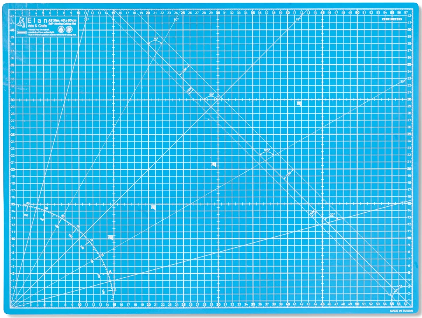 Elan Tappetino da Taglio A2 Blu 45x60 cm Autorigenerante 5 Strati PVC Riciclato