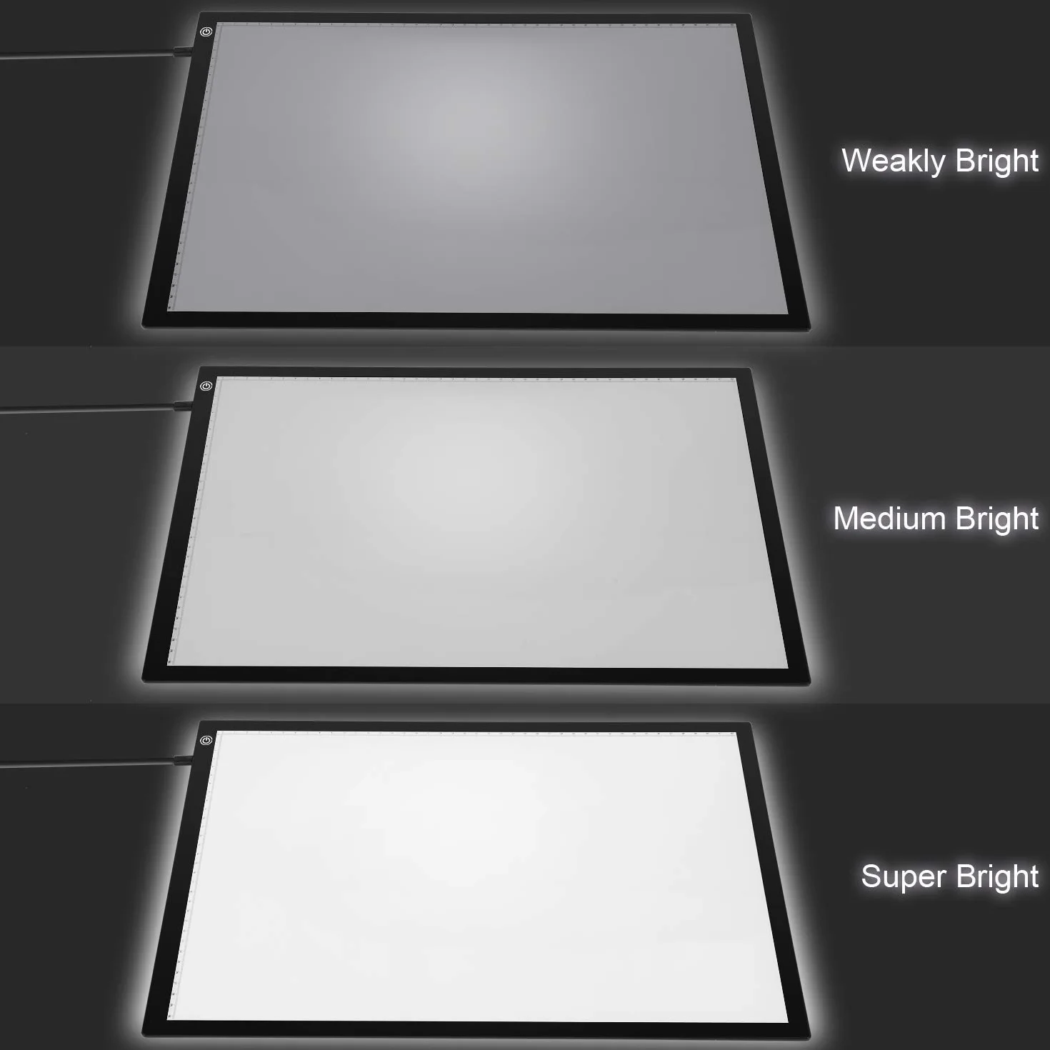 Himimi A3 LED Tavoletta Luminosa, Tavolette da Disegno, Ultrasottile con Luminosità Regolabile Tracing Light Pad per Artisti