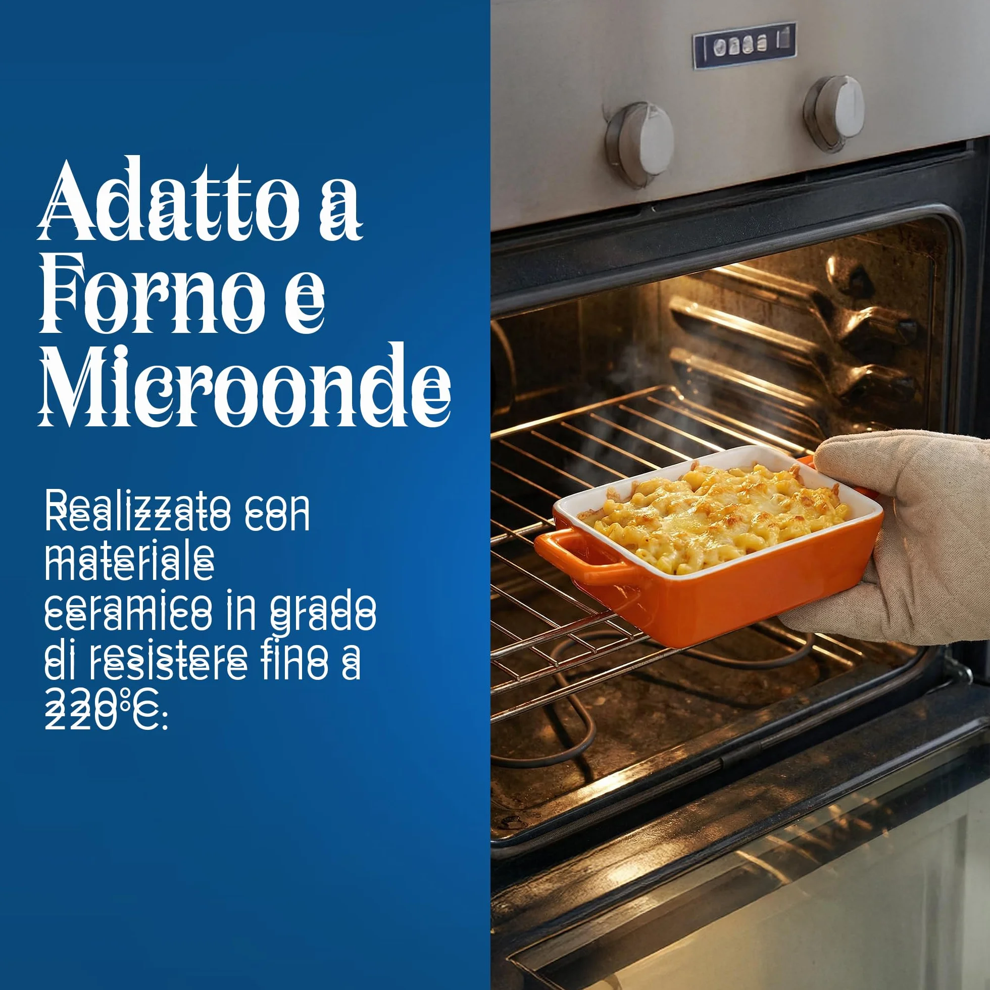 Joeji’s Kitchen Set 4 Pirofila da Forno in Ceramica – Cocotte Monoporzione da Forno Rettangolare per Lasagne, Pasta e Dolci – Teglia Ceramica da Forno Versatile (325 ml)
