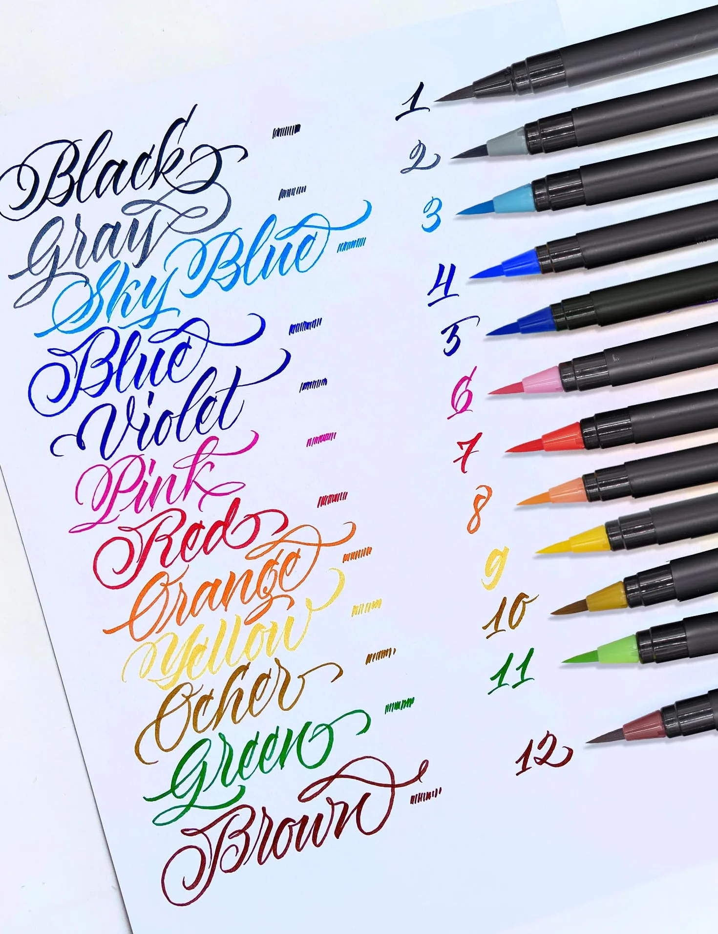 Pennarelli Acquarello 36 Colori con Penna Pennello Set Calligrafia Disegno