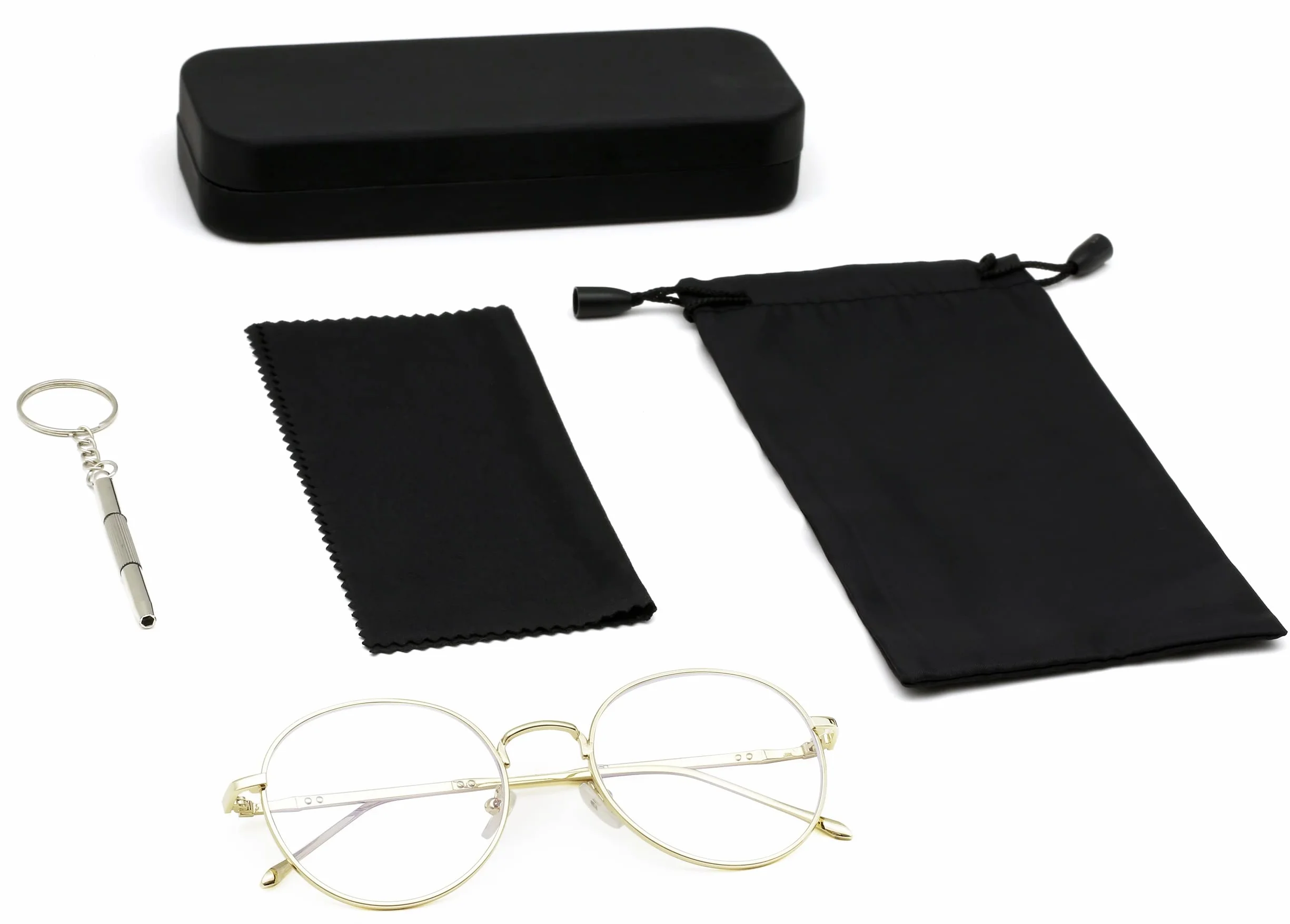 Occhiali in Metallo da Vista Occhio Frame Struttura Vetri Ottici Pianura rotonda vetro Plain completa-Stile Classic