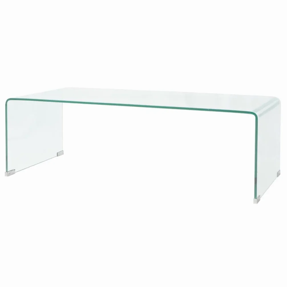 vidaXL Salontafel 98x45x30 cm gehard glas transparant
