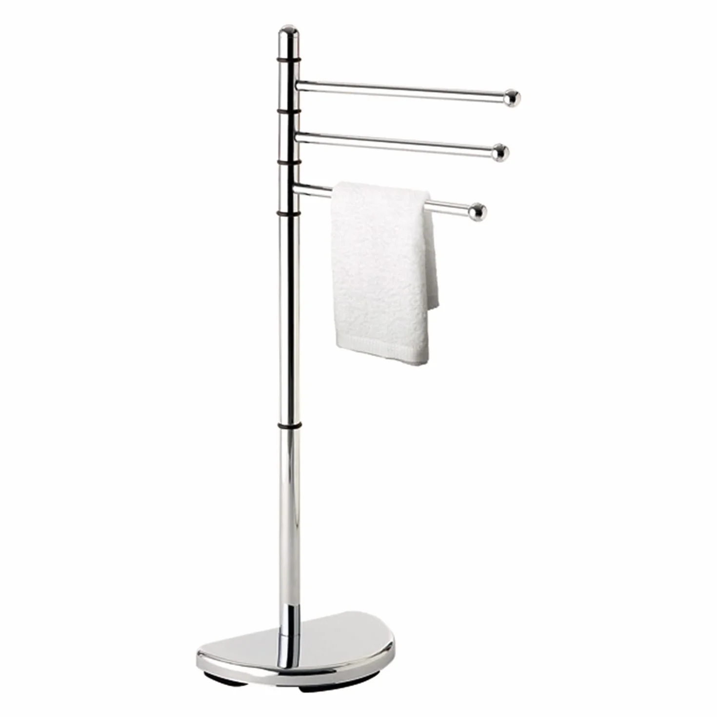 Gedy Hibiscus HI311300000 Piantana Cromata Porta Asciugamani da Terra 90,5x36,5x30 cm Metallo e Resine Bianco