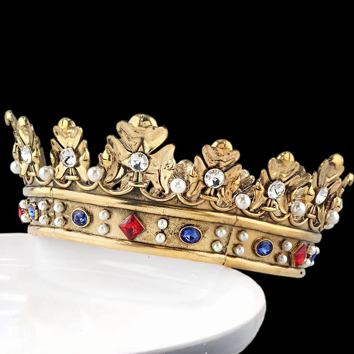 Corona Reale Barocca da Uomo in Metallo Principe Accessori per Capelli Cosplay