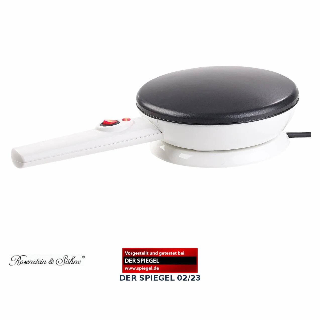 Rosenstein & Söhne Crepiere Elettriche 20 cm 800 W - Crepe Maker Macchina per Crêpes Wireless