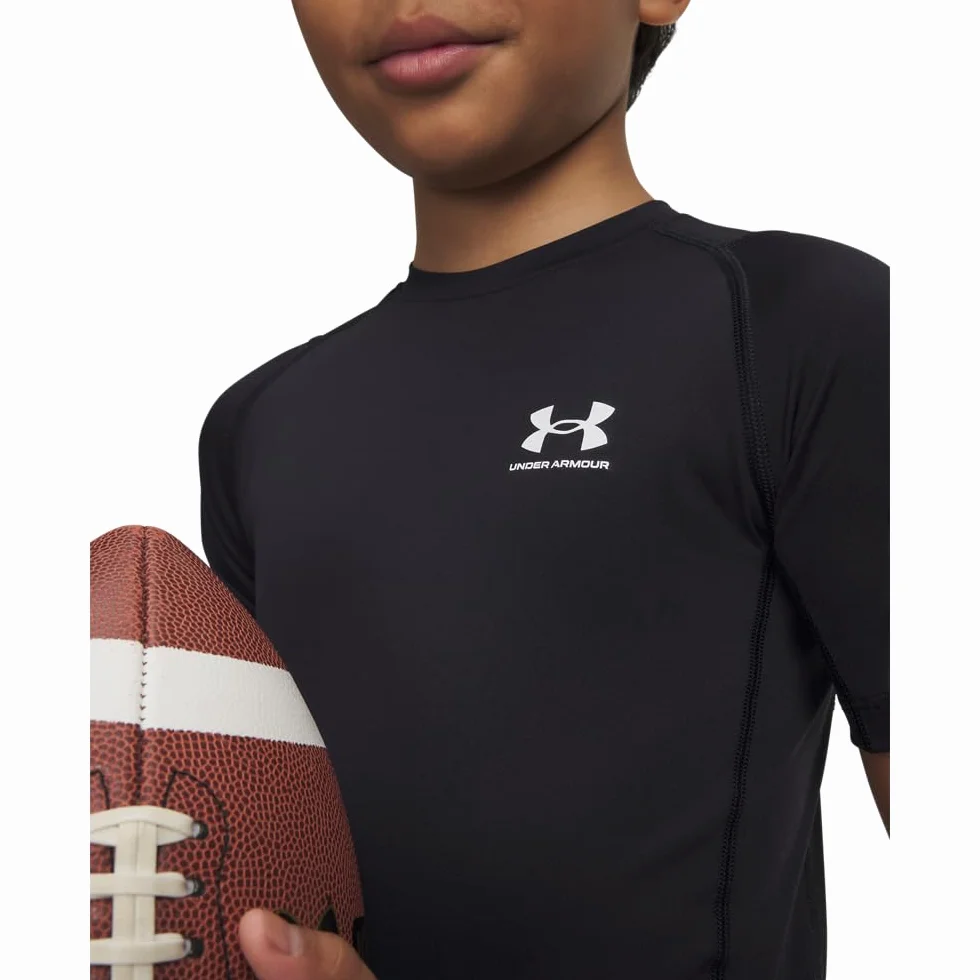 Under Armour UA HG Armour SS T-shirt Bambini e Ragazzi Nero L