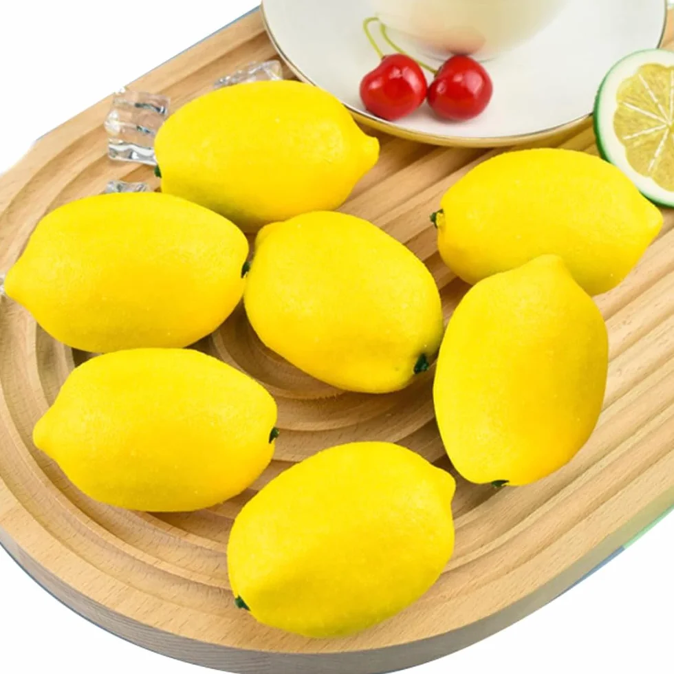 Limoni Artificiali Gialli 6 Pezzi Decorazione Tavolo Centro Tavola Estate