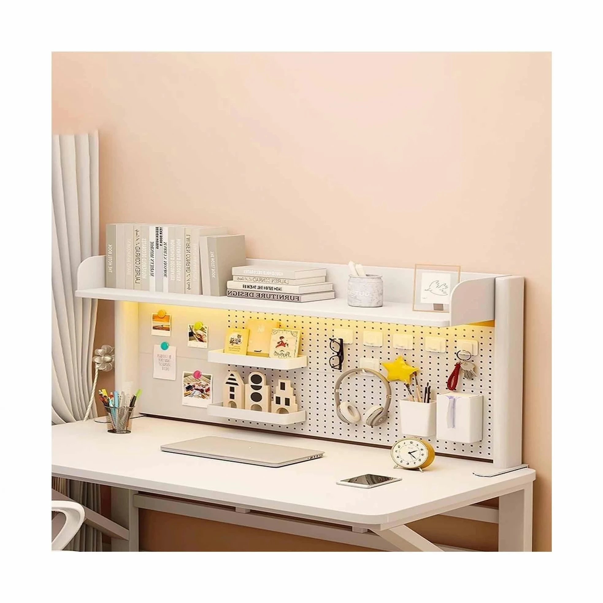 Scaffale da scrivania per dormitorio, libreria, espositore per riporre oggetti da scrivania, con morsetto, organizer per scrivania, per ufficio domestico e scrivanie per computer(60x20x38cm)