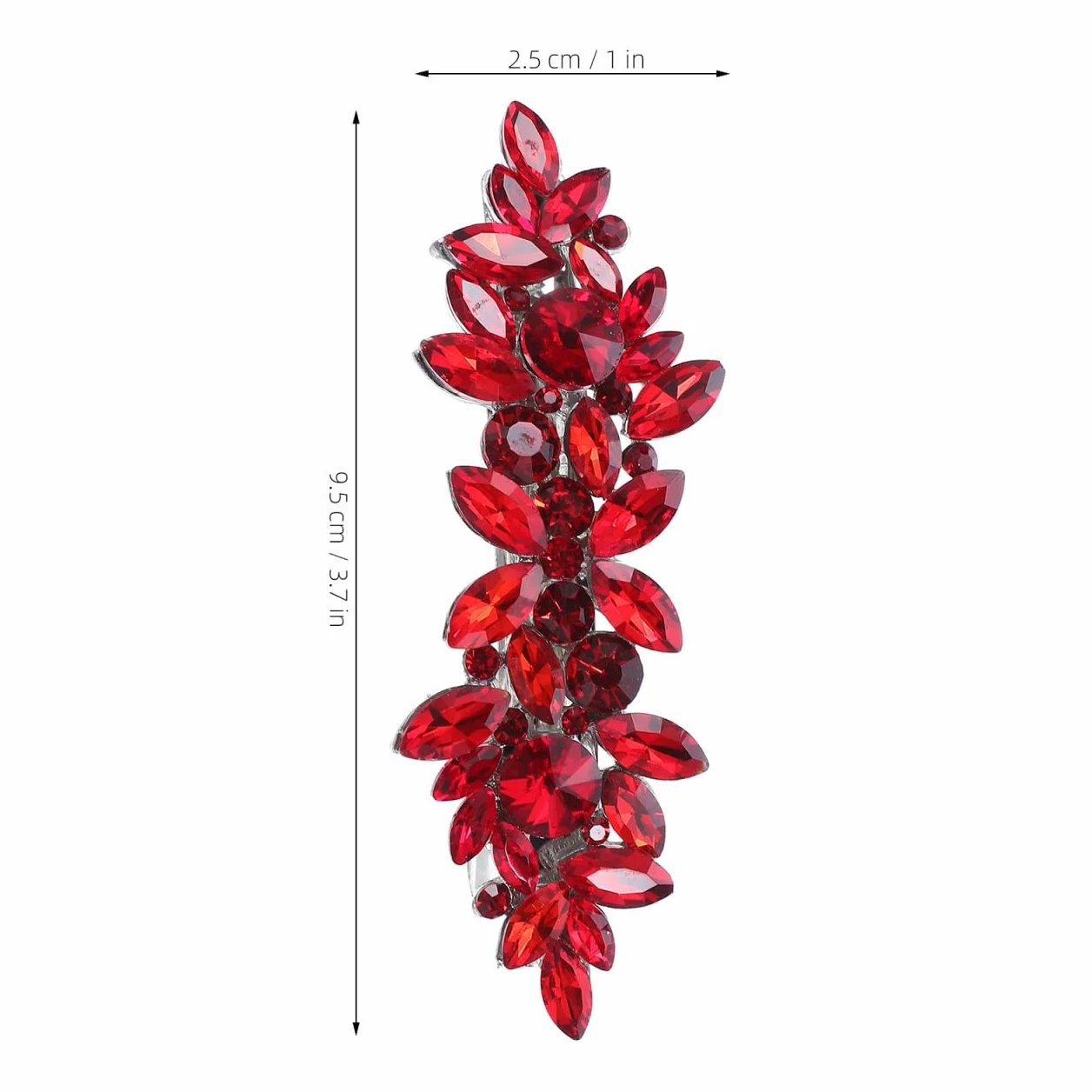 Fermagli Per Capelli di Strass Cristallo Rosso Gioielli per Damigelle d'Onore Matrimonio
