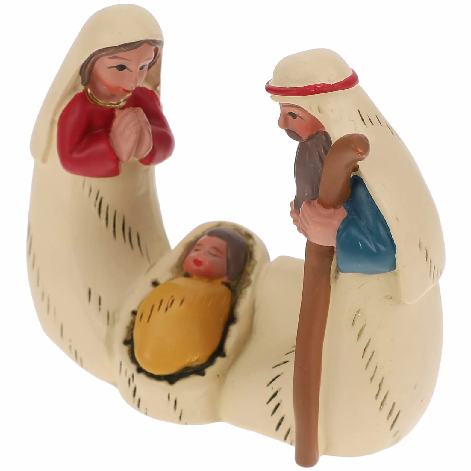 MAGICLULU Nativity Ornaments Scultura Religiosa in Resina 2.4 Pollici Mini Statua Sacra Famiglia Per Decorazioni Casa E Tavolo Natale
