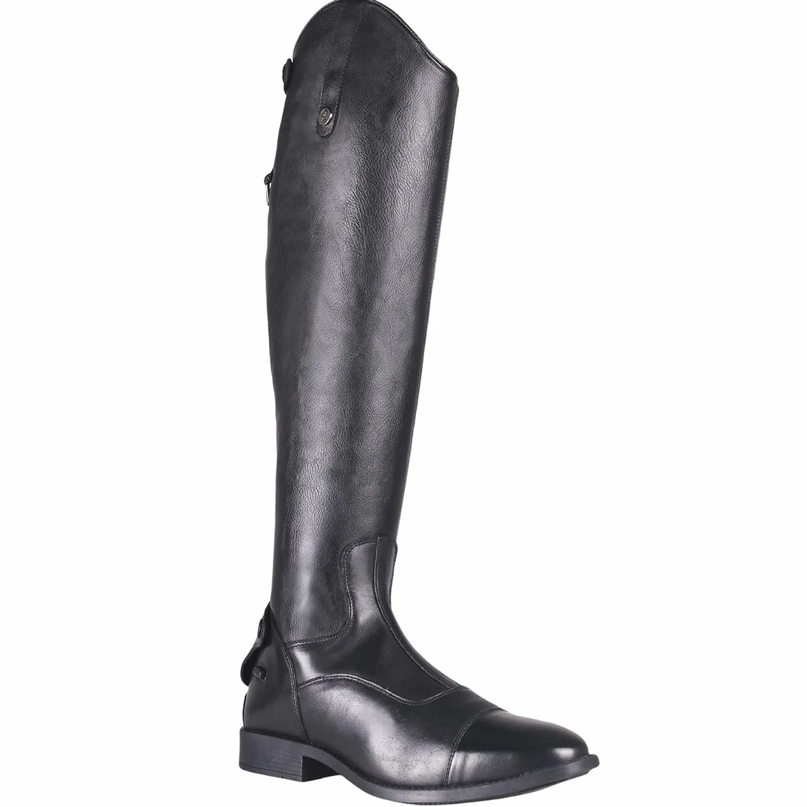 Stivali da equitazione QHP Hugo in pelle bovina/poliuretano nero taglia 42-46
