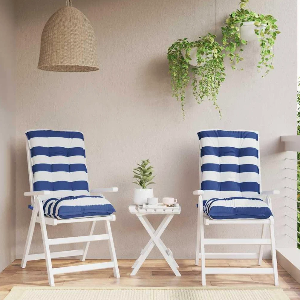2 cuscini per sedia da giardino, balcone, terrazza, sala da pranzo, ufficio, in tessuto Oxford, impermeabile, antiscivolo, con lacci e elastici