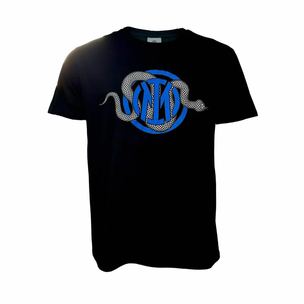 Inter T-Shirt Snake Logo Nera t-Shirt Uomo Unisex - Adulto (Pacco da 1)