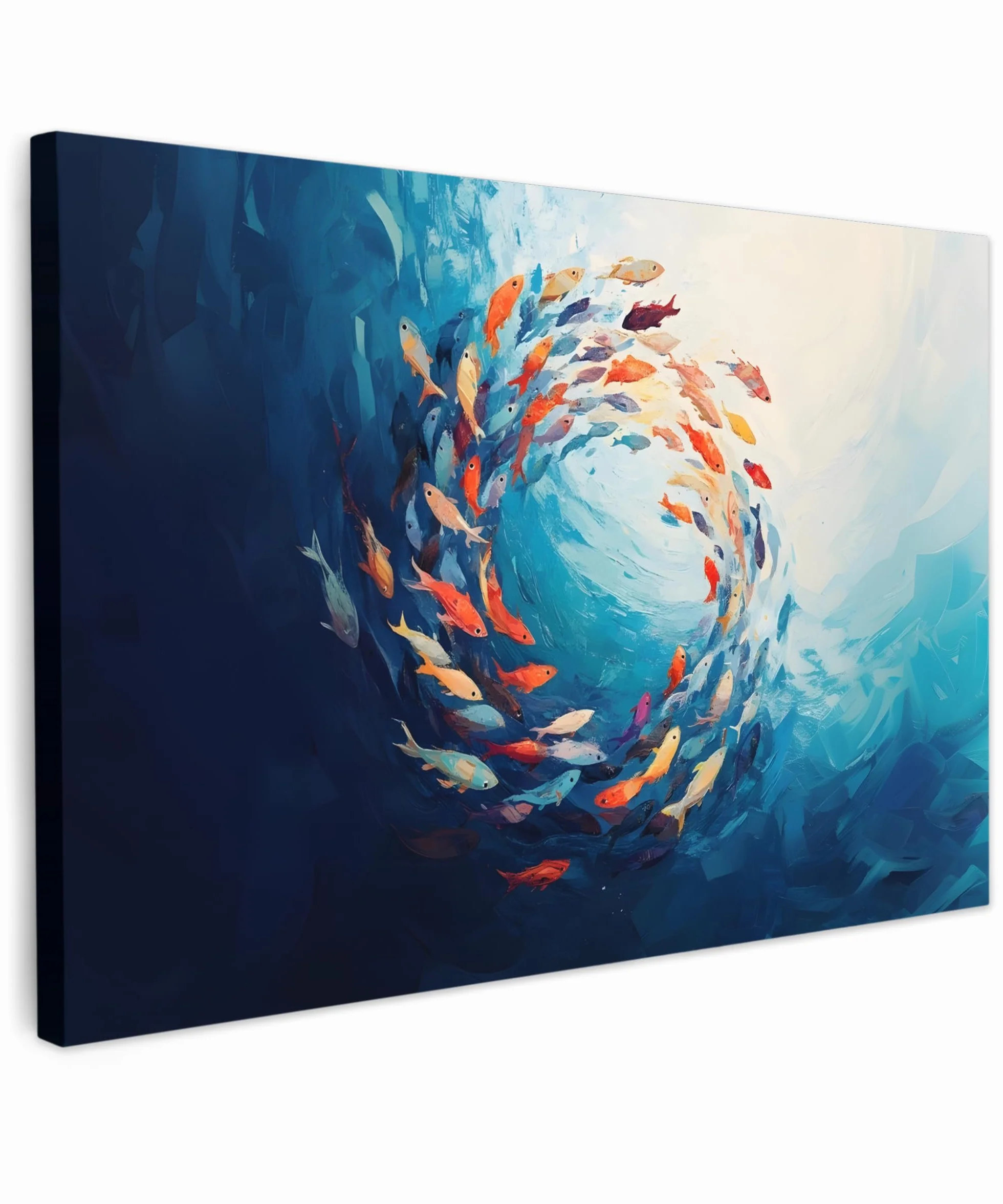 MuchoWow© Quadro Moderno Soggiorno 120x80 cm Decorazioni Da Parete Quadri Su Tela Da Salotto Grandi Foto Con Cornice Stampe Su Tela Camera Da Letto Mare - Pesci - Dinamico - Colorato