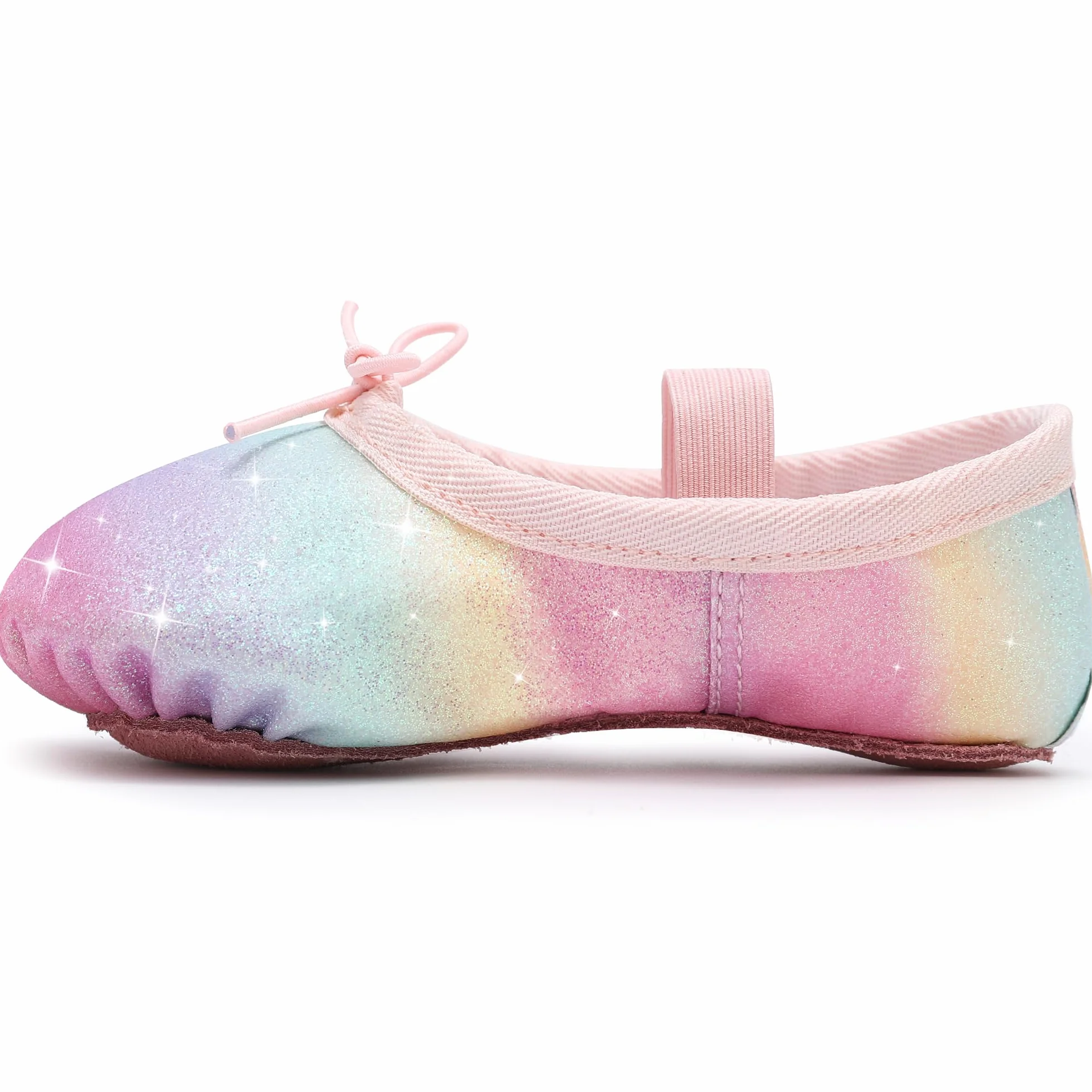 Ballerina Scarpe da Ballo Danza Classica Bambina Glitterate Suola Intera