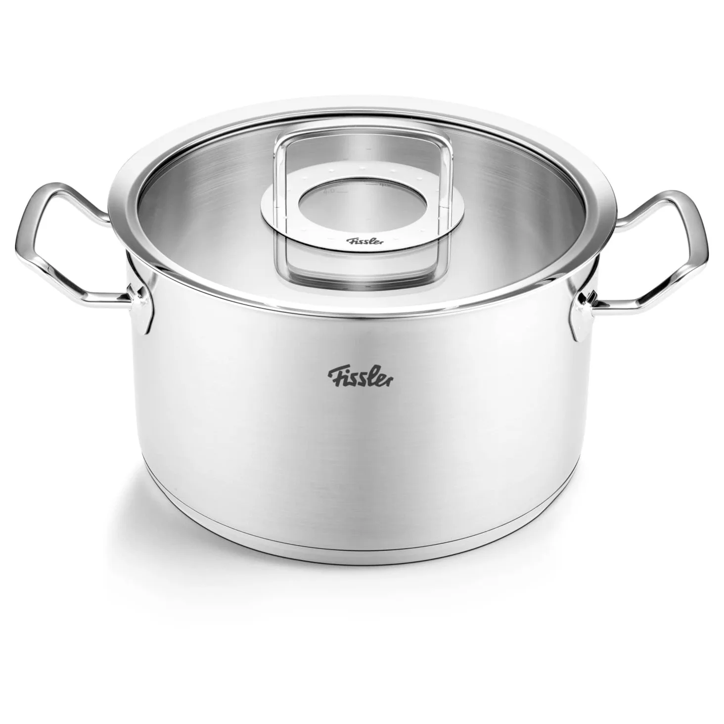 Fissler Original,Profi Collection Set di pentole in acciaio inox, 5 pezzi, pentole con coperchio in vetro 3 pentole, 1 padella e 1 padella da portata , induzione