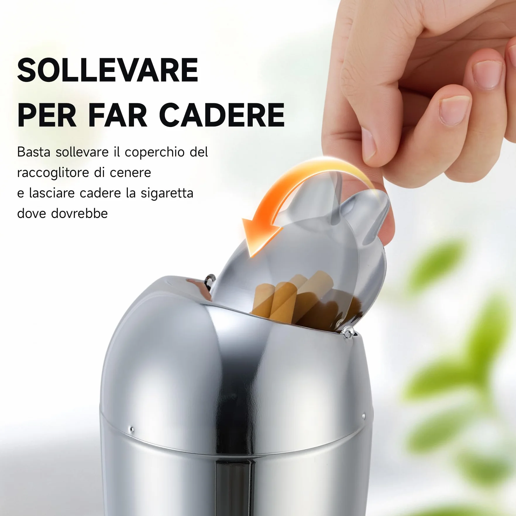 CO-Z Posacenere da Terra Regolabile in Altezza in Metallo Cromato 50,8-88,9 cm