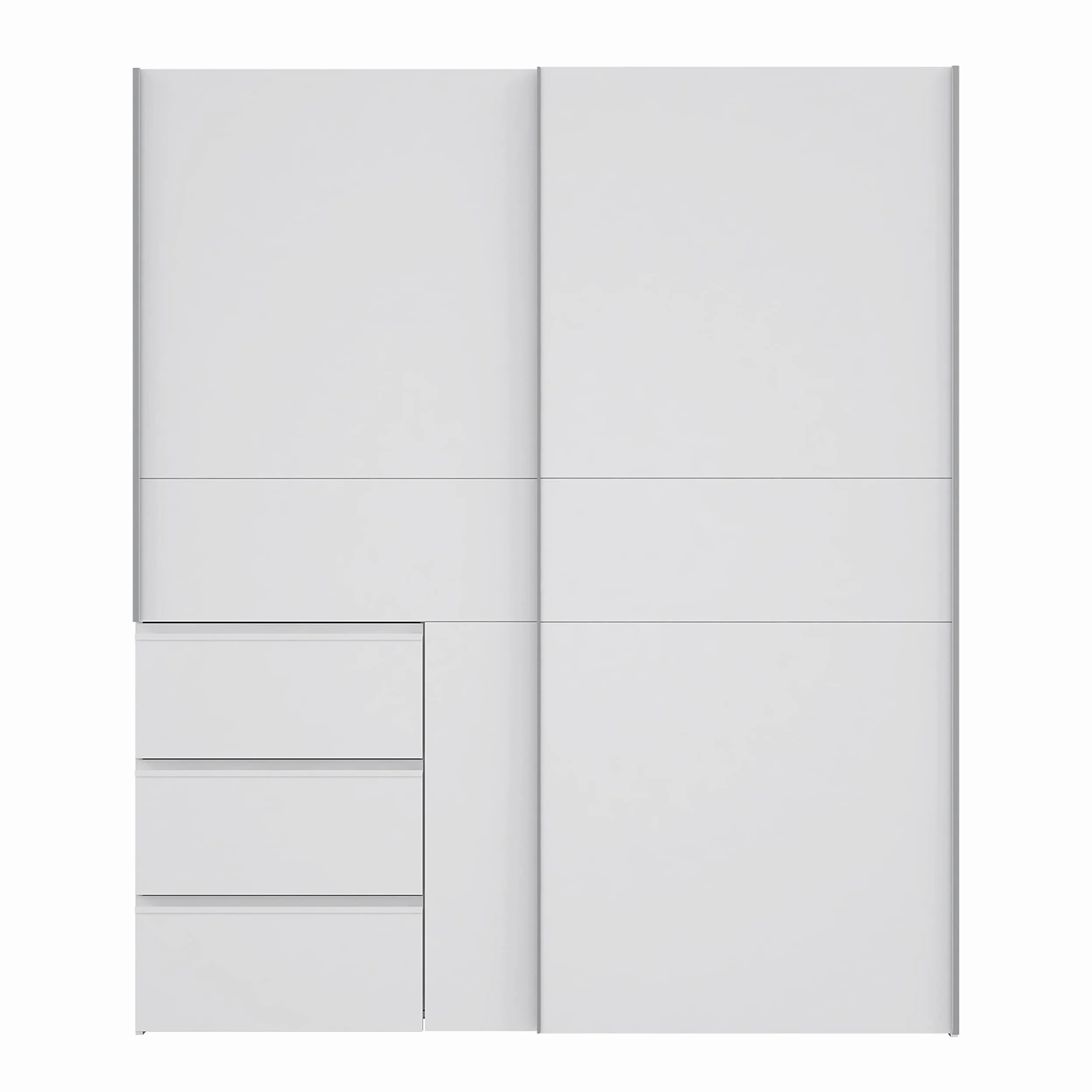 AVANTI TRENDSTORE Fjolla - Armadio in legno laminato con ante scorrevoli, all'interno ripiani e appendiabiti. Disponibile in bianco. Dimensioni LAP 170,3x200,5x61,2 cm