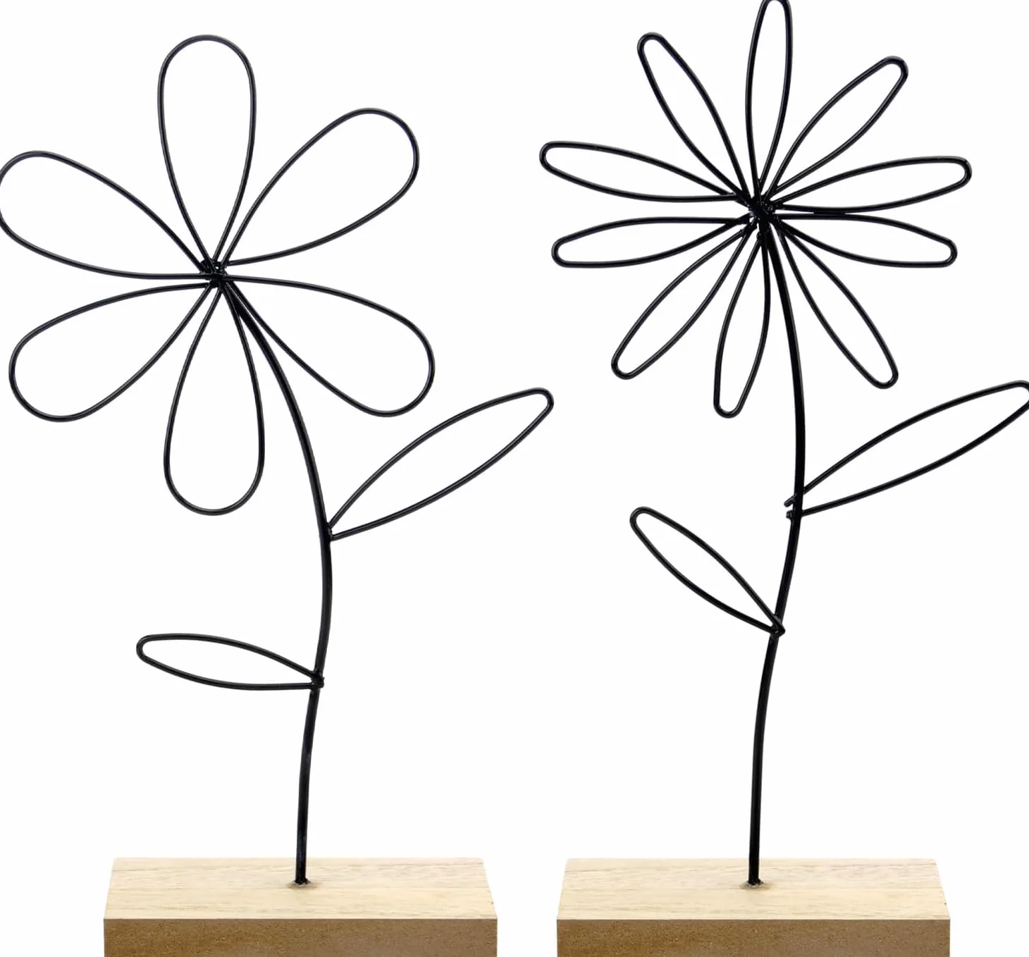 VOSSOT Set di 2 espositori floreali in metallo su base in legno