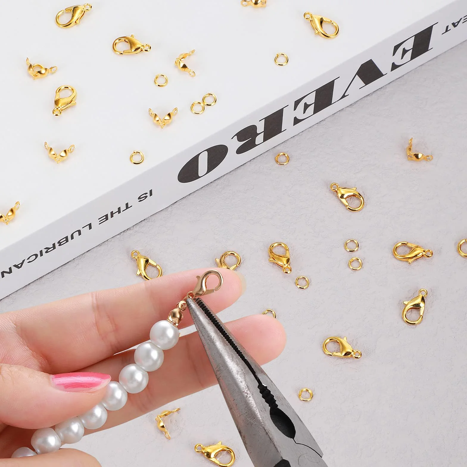 1140 Chiusure Gancetti per Braccialetti, Ganci per Braccialetti fai da te, Chiusura Chiusure per Collane, Accessori per la Creazione di Gioielli, Kit per Gioielli, Oro e Argento