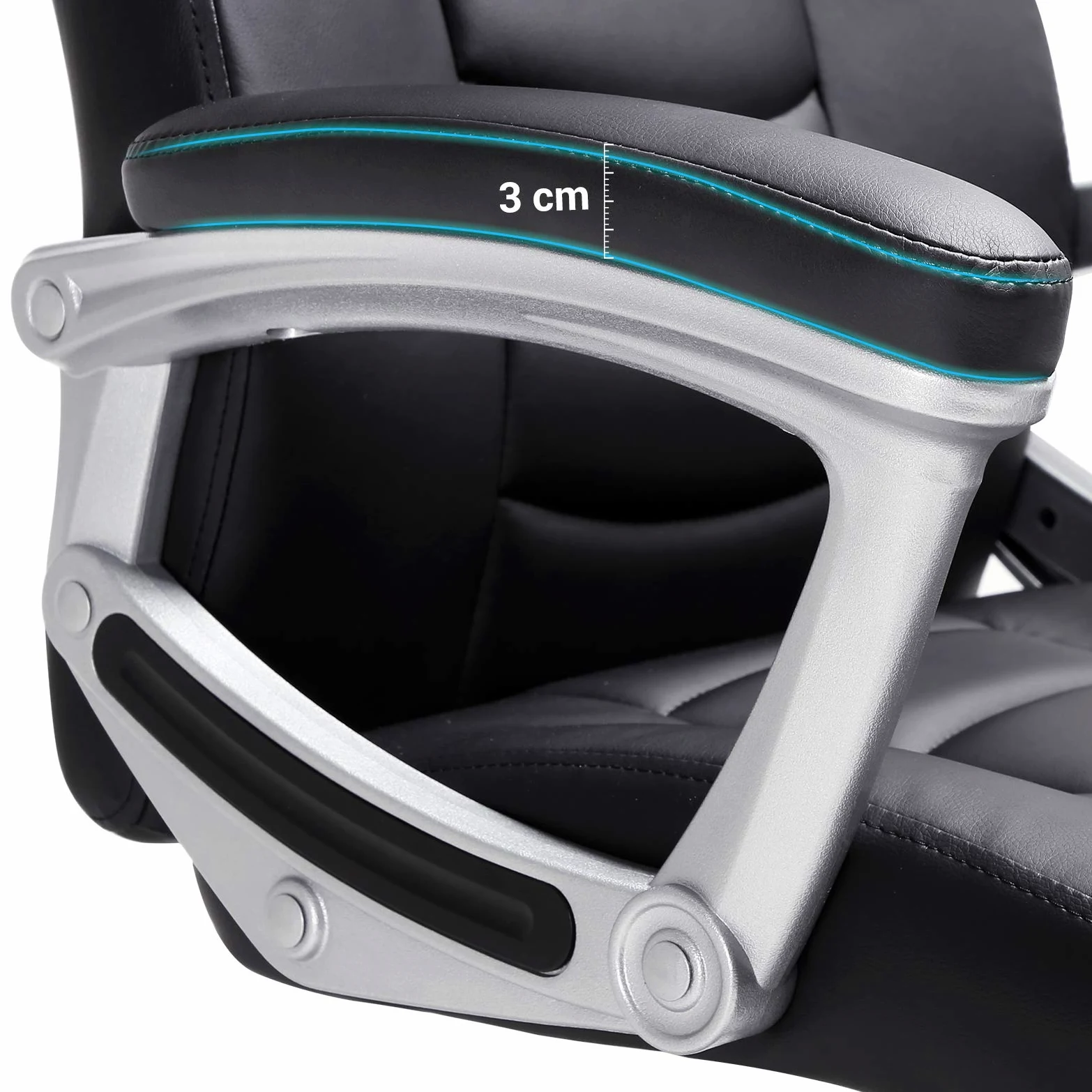 SONGMICS Sedia da Ufficio, Poltrona da Ufficio, Sedia Scrivania, Altezza Regolabile, Ergonomica, Rivestimento in PU, Portata 150 kg, Nero OBG21B