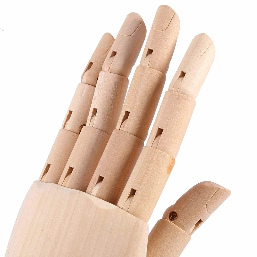Modello di Mano in Legno Articolato, Manichino Artistico con Dita Flessibili per Disegno e Studio dell'Arte