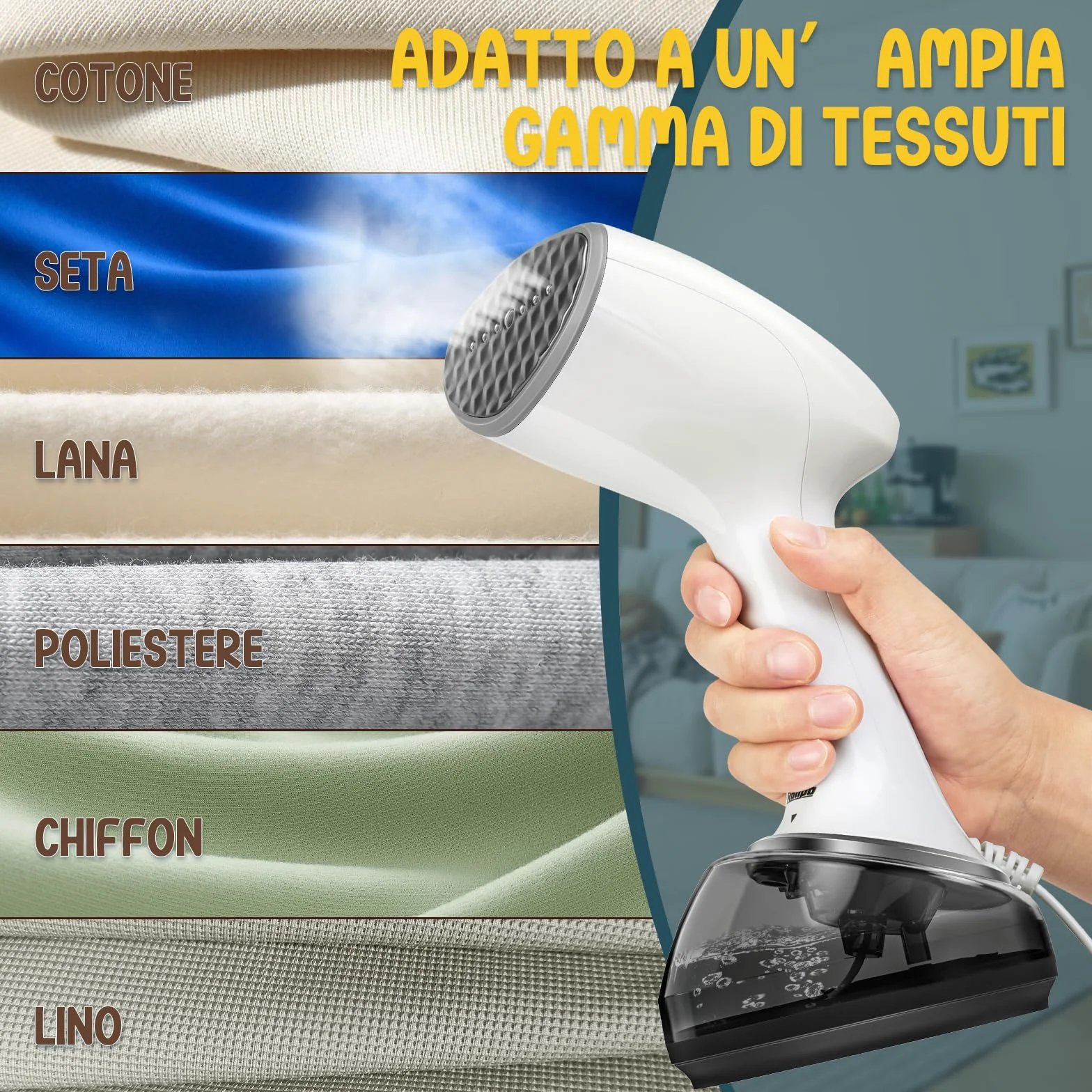 Rolipo Stiratore Verticale Portatile per Abiti, Stiratore a Vapore con Grande Serbatoio da 360 ml, Rimozione Rapida delle Pieghe, Stiratore Portatile Ideale per Casa, Ufficio e Viaggio