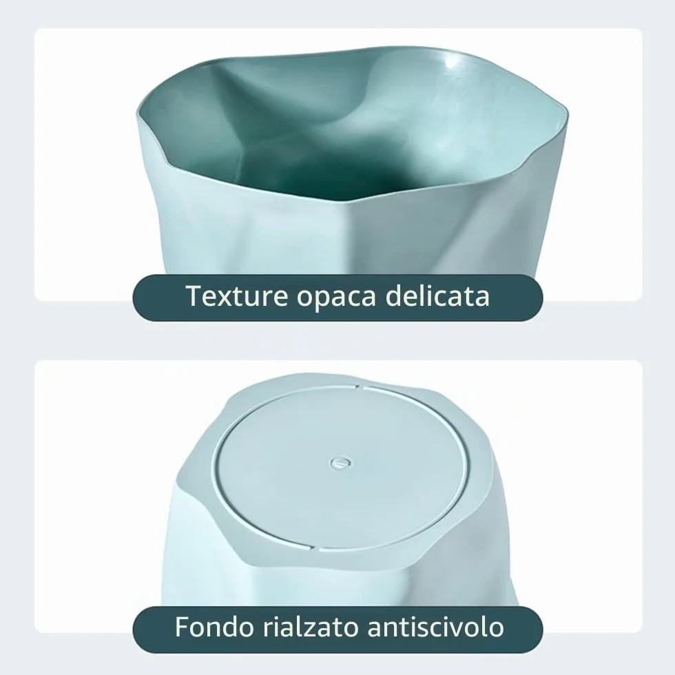 Cestino per la carta in plastica ecologico bianco