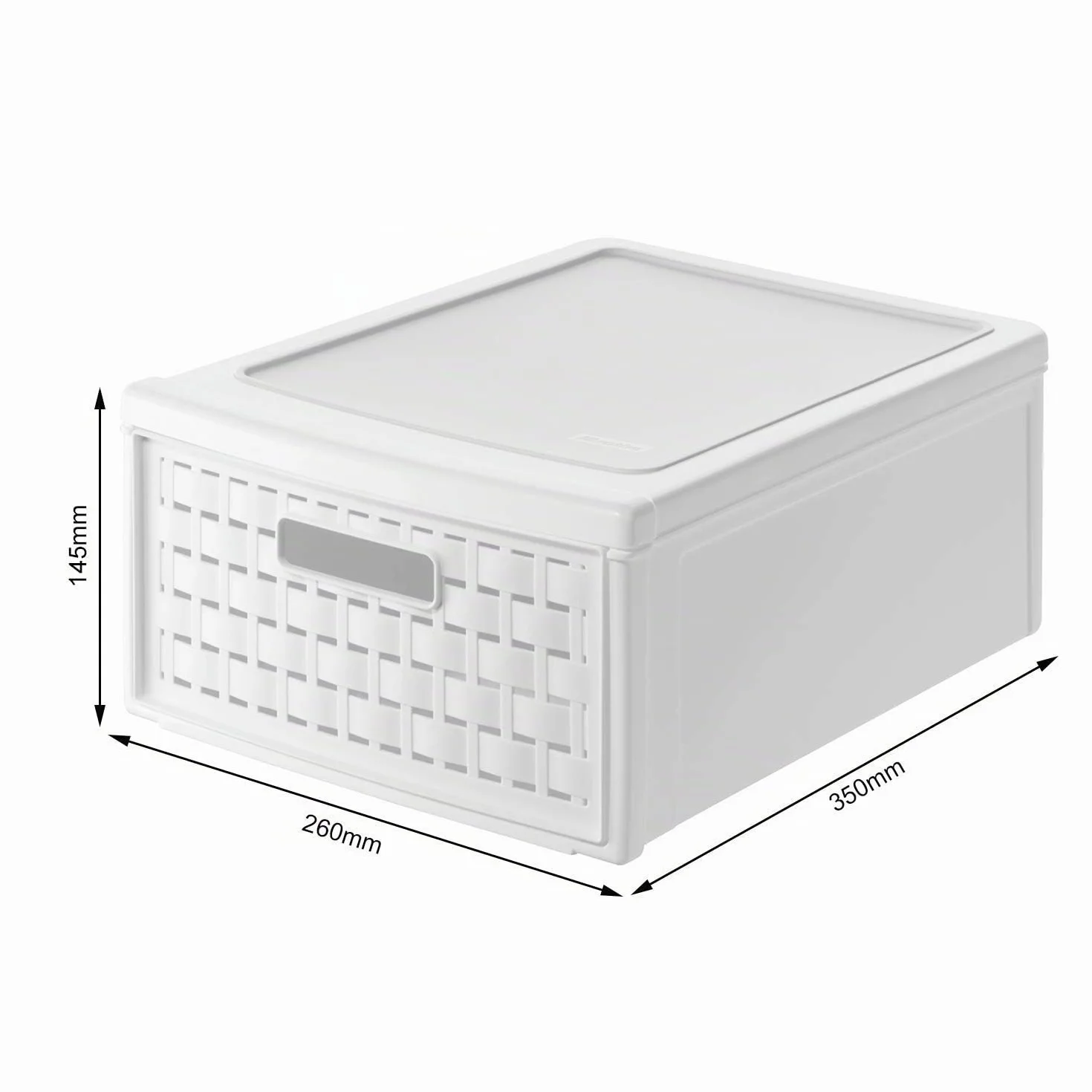 Rotho Country Cassettiera 8.3 l 1 cassetto rattan Plastica PP senza BPA Bianco 35x26x14.5 cm