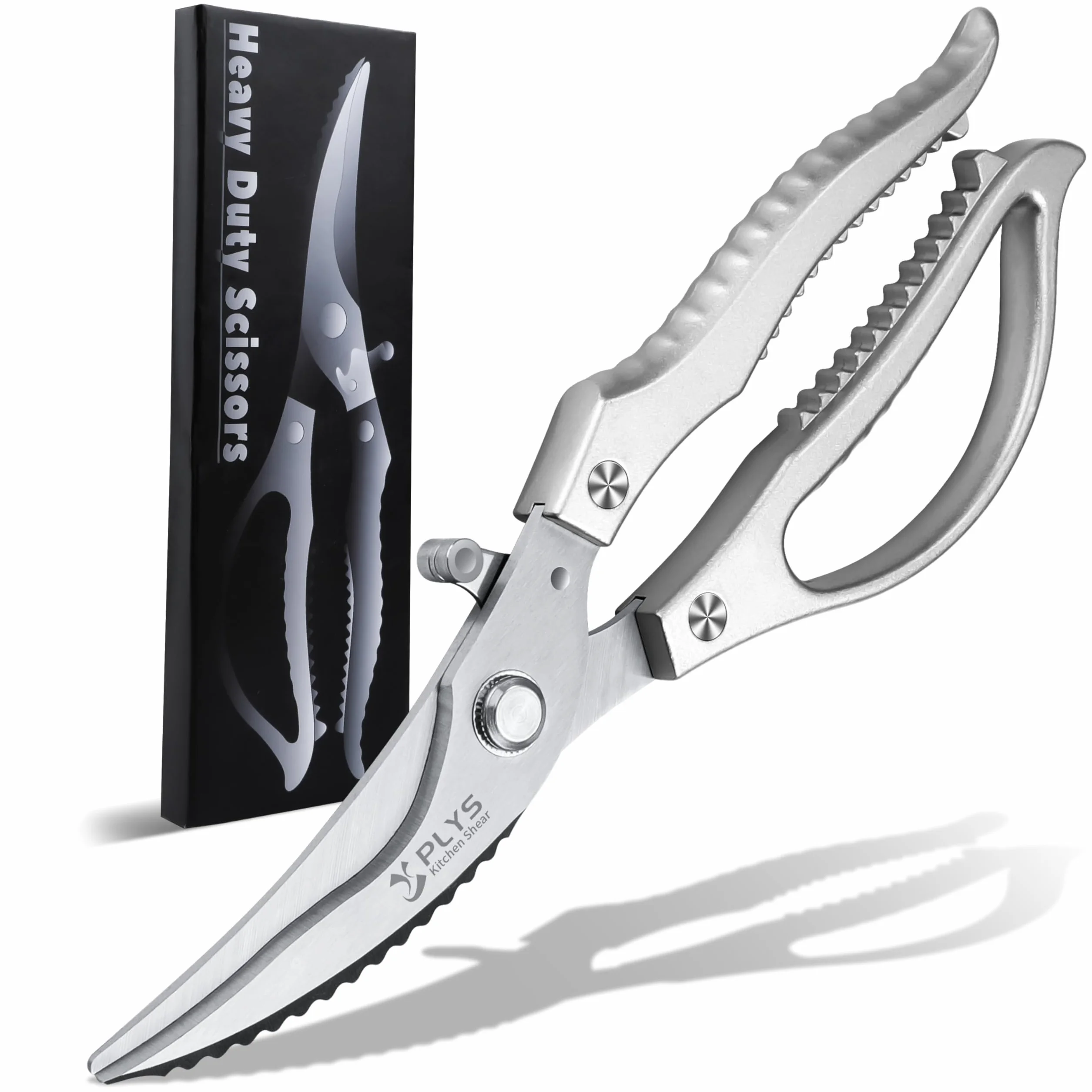 Forbici da Cucina Acciaio Inox Trinciapollo Professionale Forbice Cucina Argento