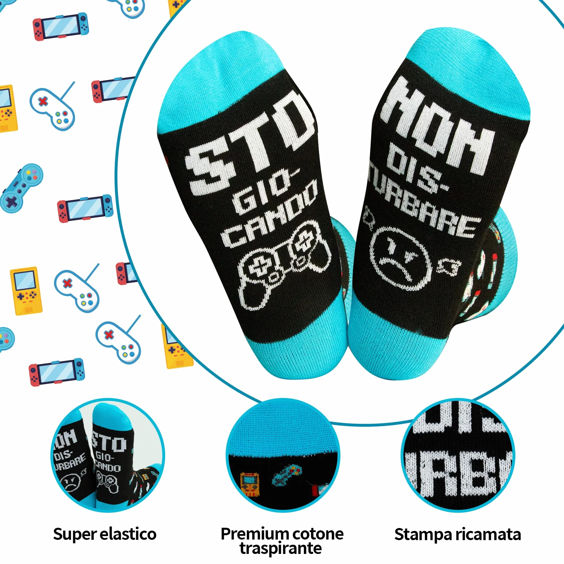 Regali per Gamer: Accessori e Decorazioni per Stanza di Gioco, Calze, Copri Cuscino, Tazza, Insegna da Porta