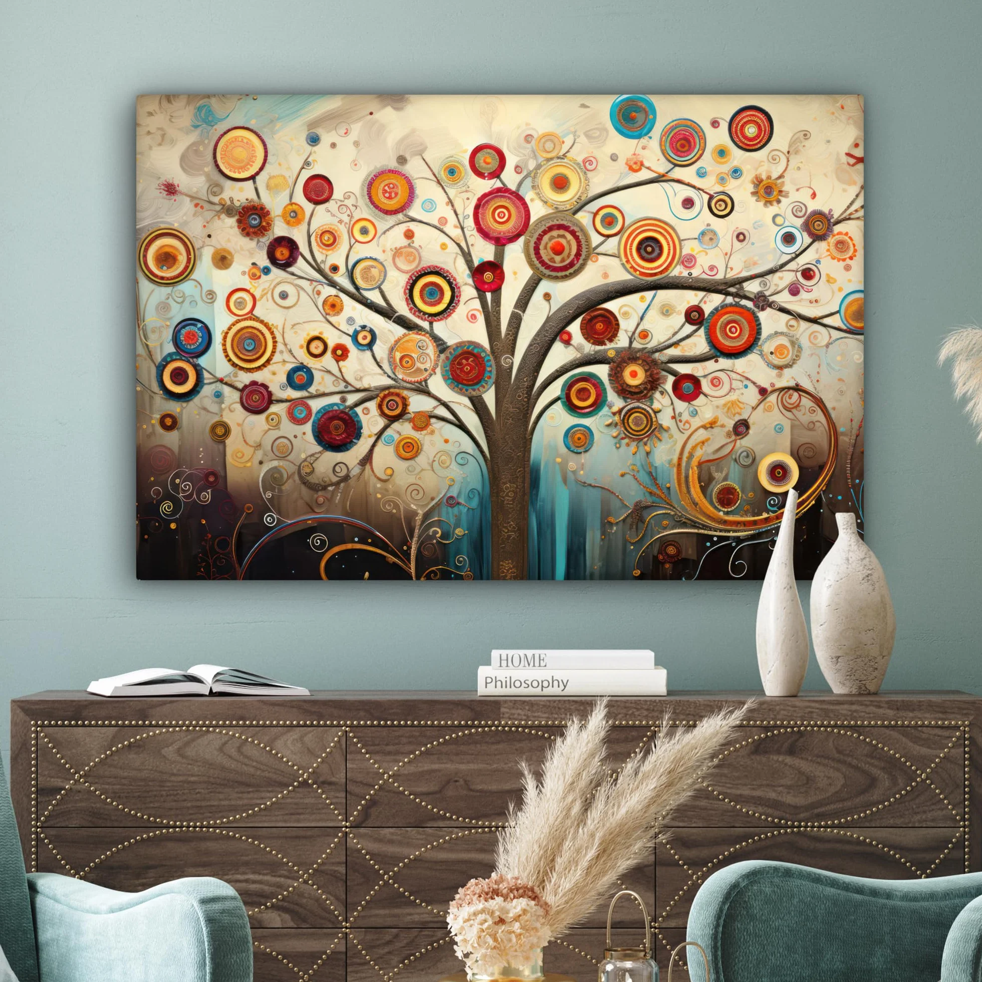 MuchoWow Quadro Albero della Vita 120x80 cm Decorazione Parete Moderna Soggiorno Camera da Letto