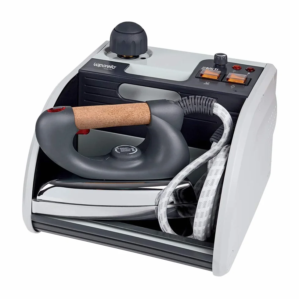 Polti Vaporella Super Pro, Ferro da Stiro a Vapore con Caldaia ad Alta Pressione, Tappo di Sicurezza, Potenza 1750 W, Pressione Caldaia 3 Bar, Serbatoio 1,3 L, Nero e Bianco