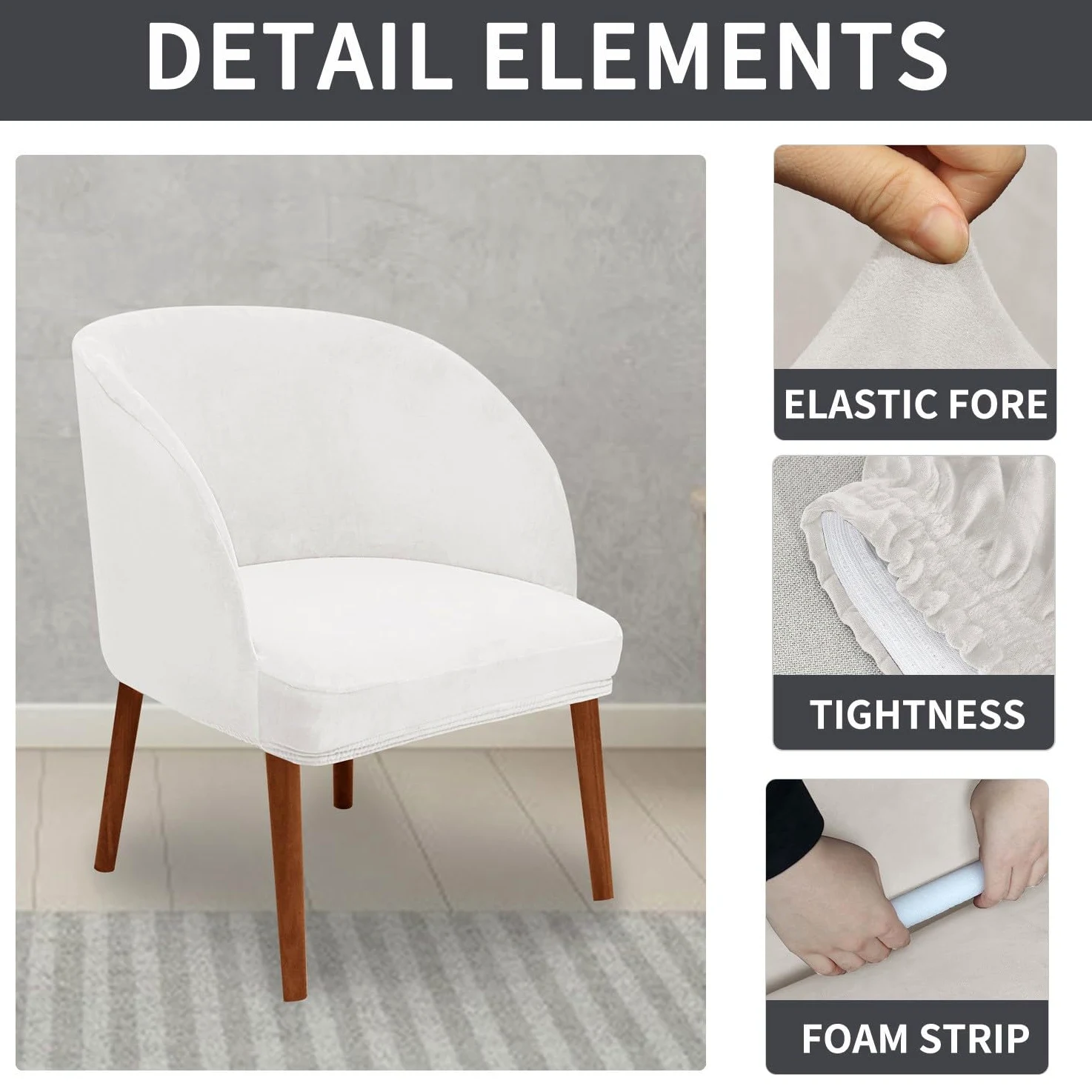Coprisedia elasticizzati in stile nordico, per sedie rotonde da pranzo e cucina, con braccioli, moderne, elastiche, per mobili da ufficio e sala da pranzo