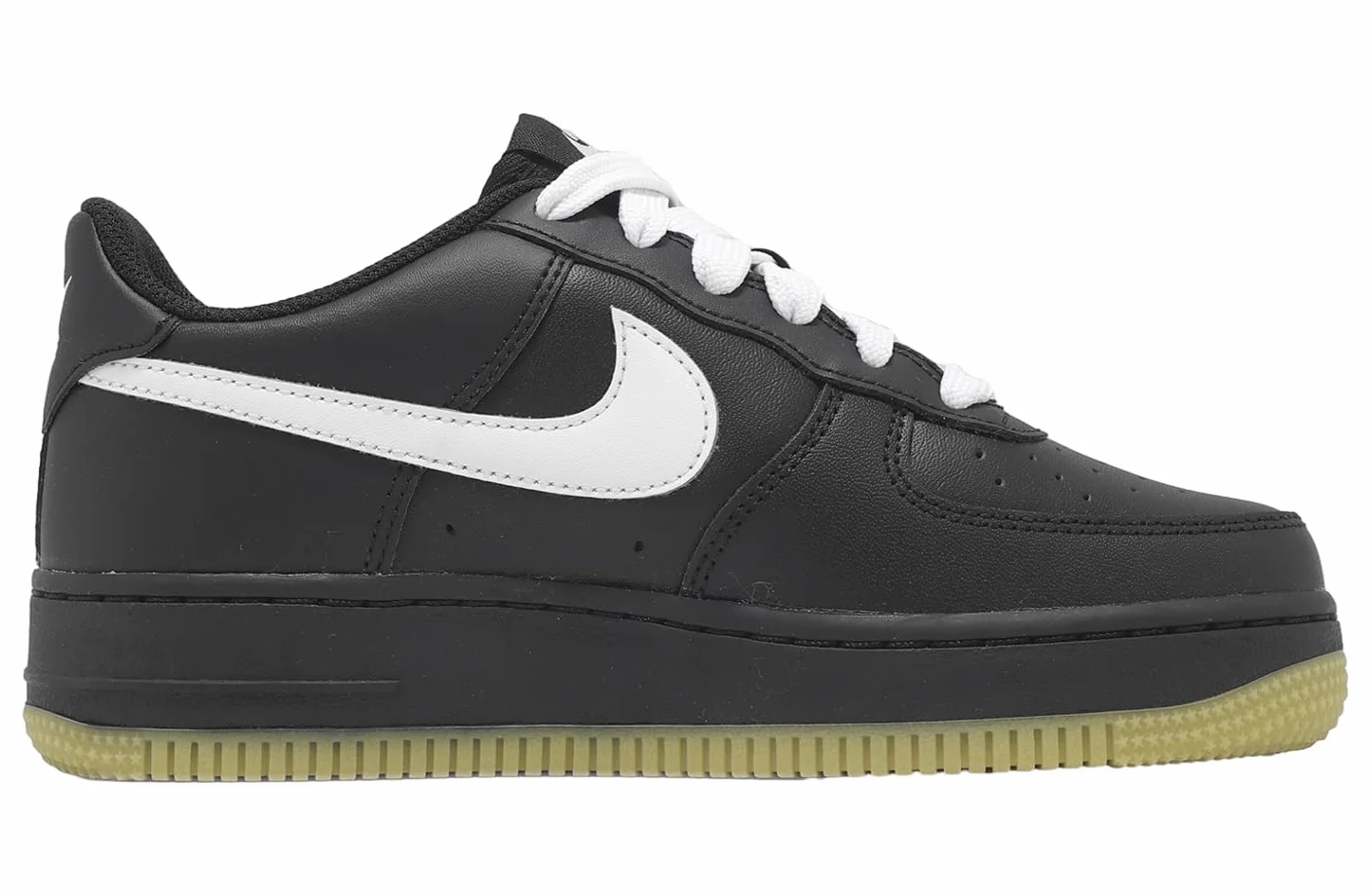 NIKE Air Force 1 HQ1911 001 Black/White-Gum Light Brown Scarpe Nero Suola in Gomma 39