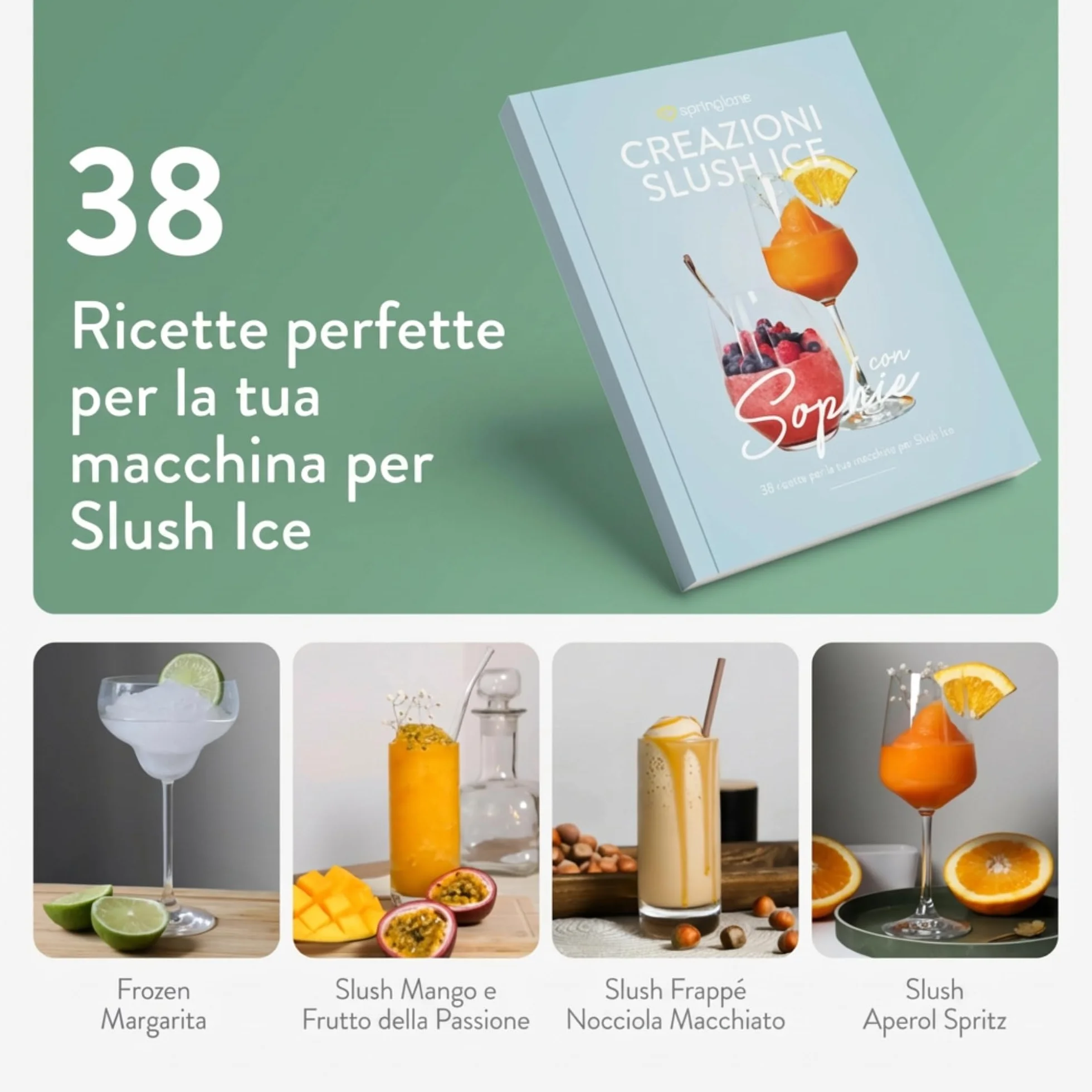 Springlane Macchina per slush da 2 litri, antracite, consistenza regolabile, autopulente