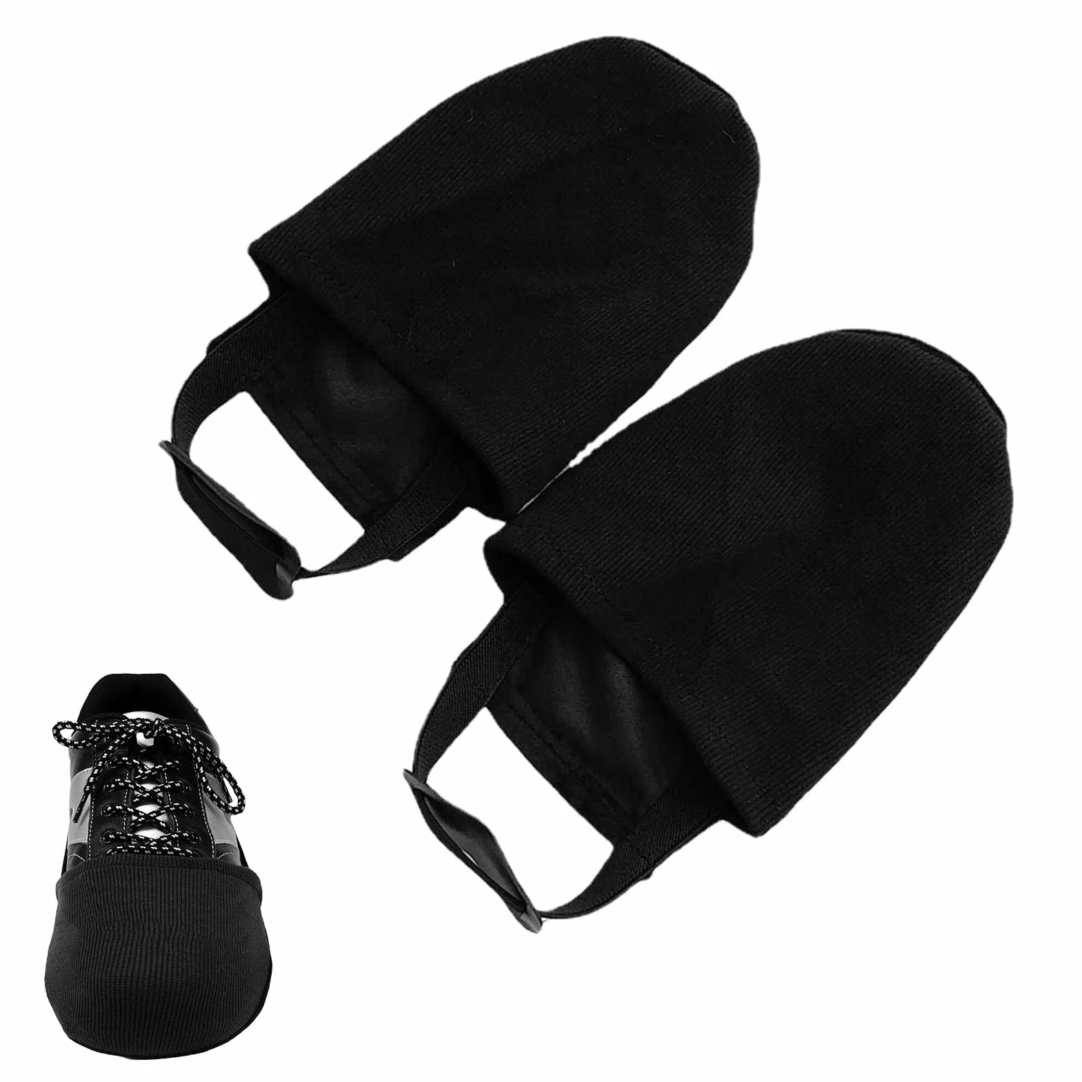 Scarpa da bowling copriscarpe antiscivolo con cordino elastico nera unisex