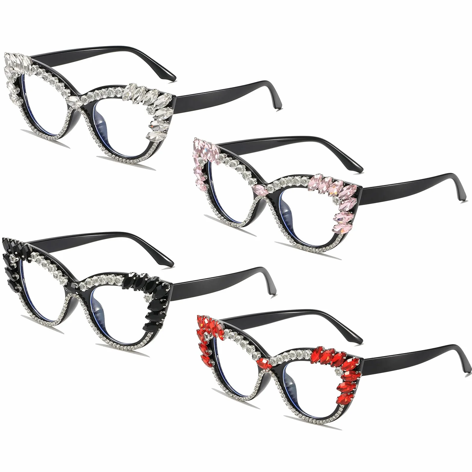 Occhiali Anti Luce Blu Occhi Gatto Forma Diamante Donna Vintage Anti Eyestrain