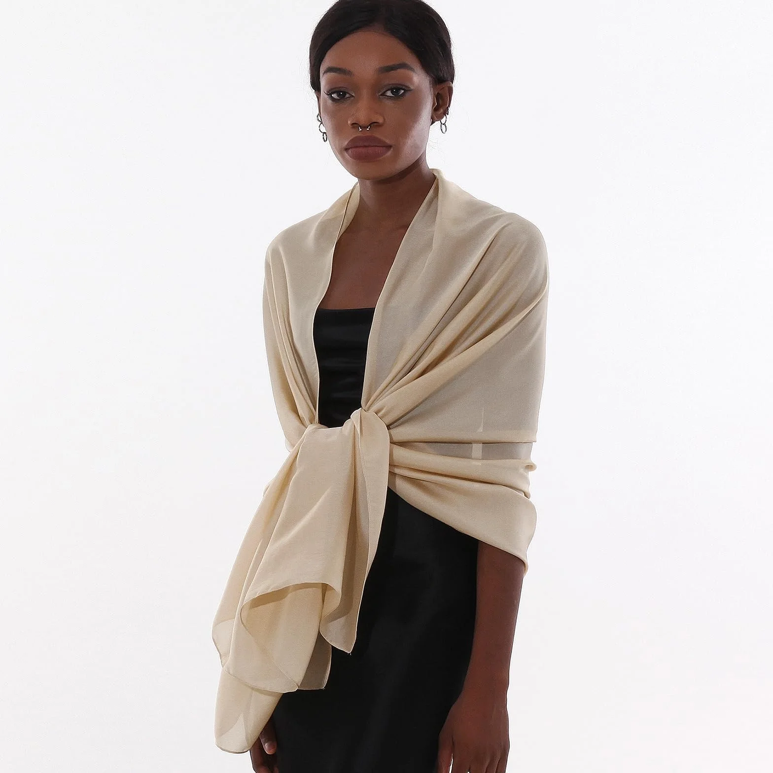 Sciarpa Donna Leggera Pashmina Stole Primavera Estate Cerimonia Elegante