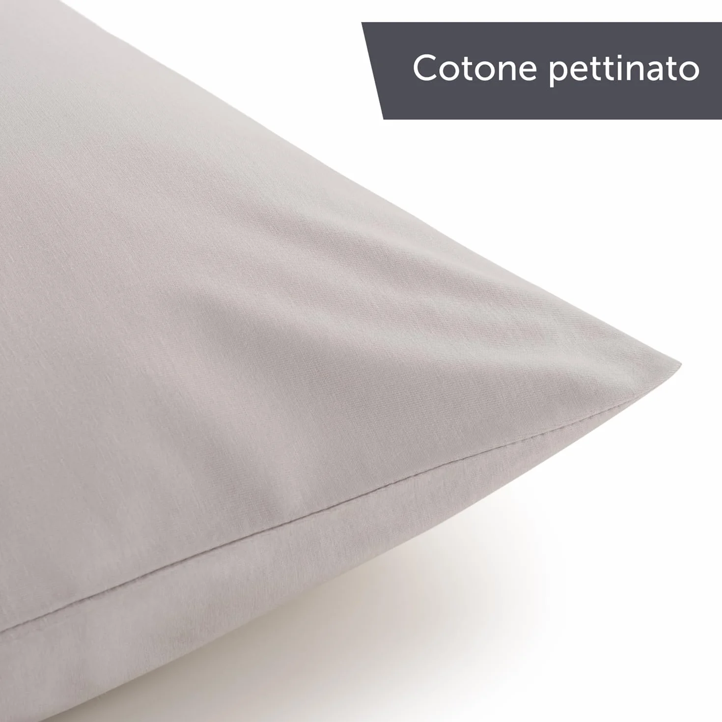 Blumtal Federe Cuscini Letto Matrimoniale Cotone 40x145 Set di 2 Jersey Cerniera Oeko-Tex Grigio Chiaro