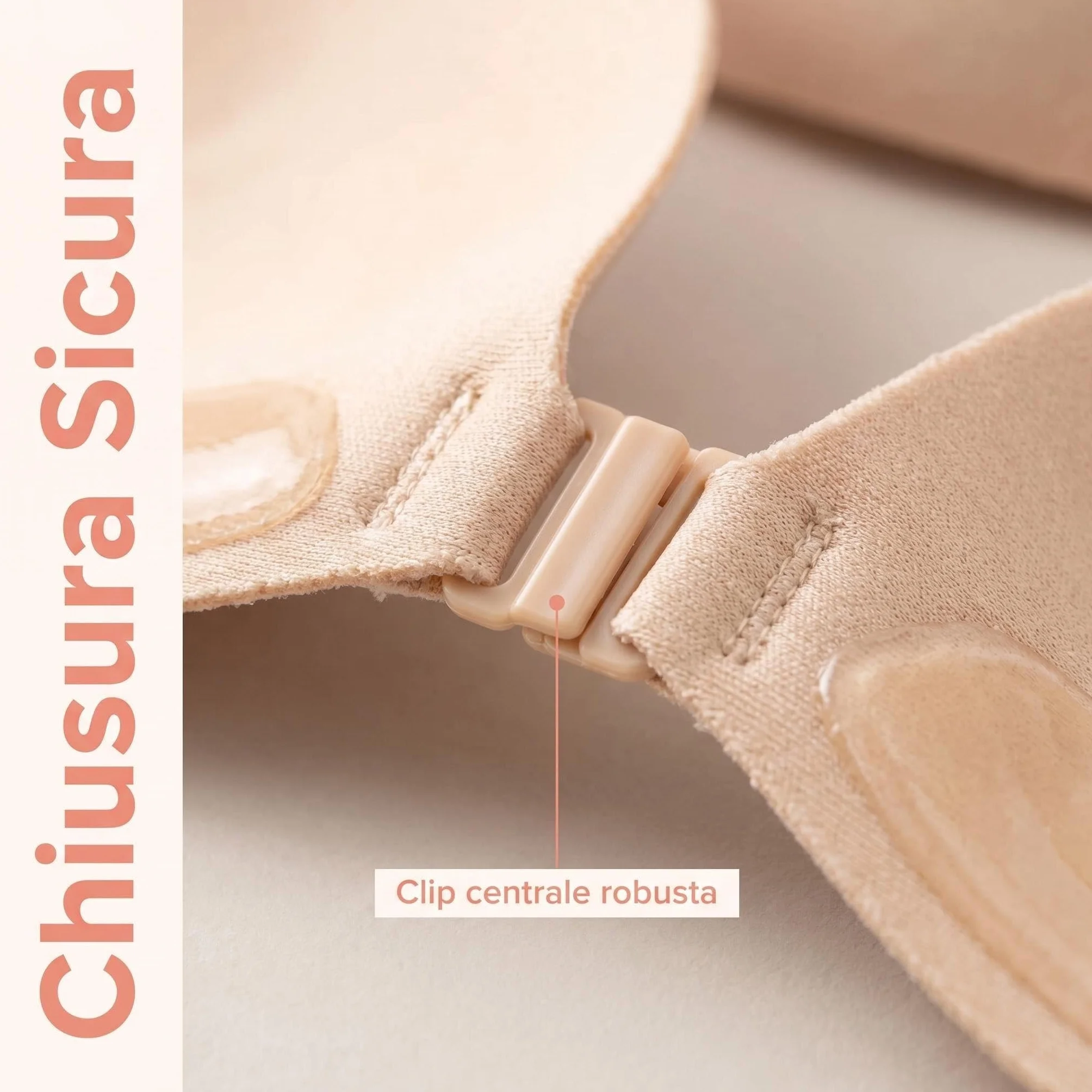 QM Reggiseno Adesivo Push Up per Seni Piccoli e Medi, Invisibile Senza Spalline, Chiusura Frontale, 2 Paia